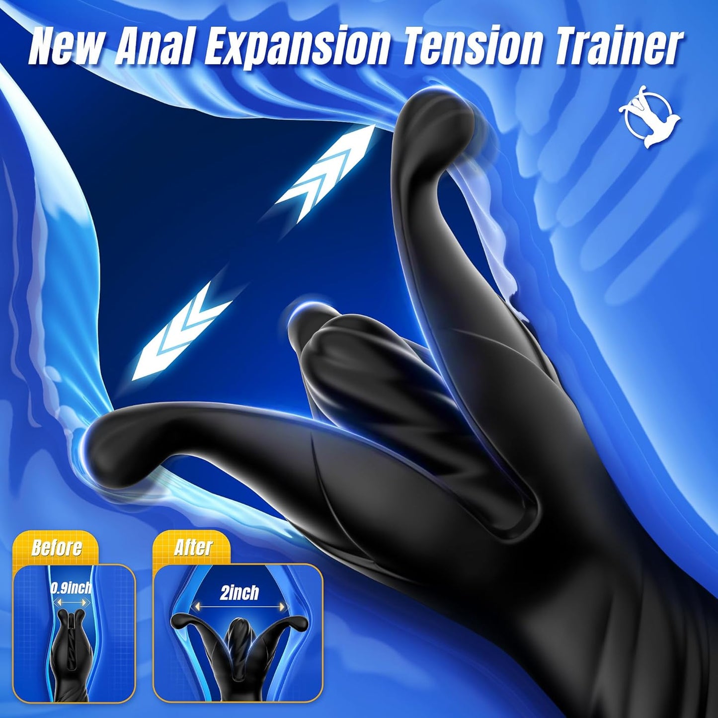 Prostate Massager Enema Bulb Ball Anal Toys, AI Sync Butt Plug Male Sex Toy for Men Anal Adult Toy with 9 Tension Shock Flapping Thrusting Vibrating Anal Vibrator Dildo Crops APP Remote Control - SinfulX - 