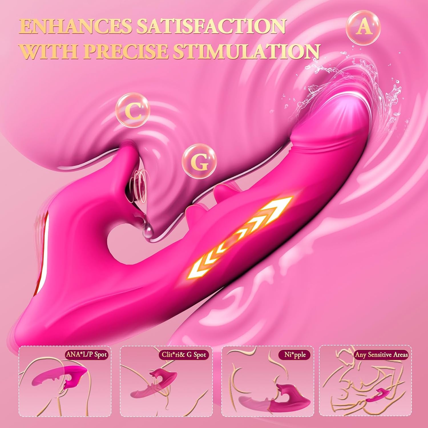 ElyraMax Thrusting Rabbit Licking Vibrator 4 - in - 1 10 Modes G - Spot - SinfulX - Personal Care > Sexual Wellness > Tongue Vibrator