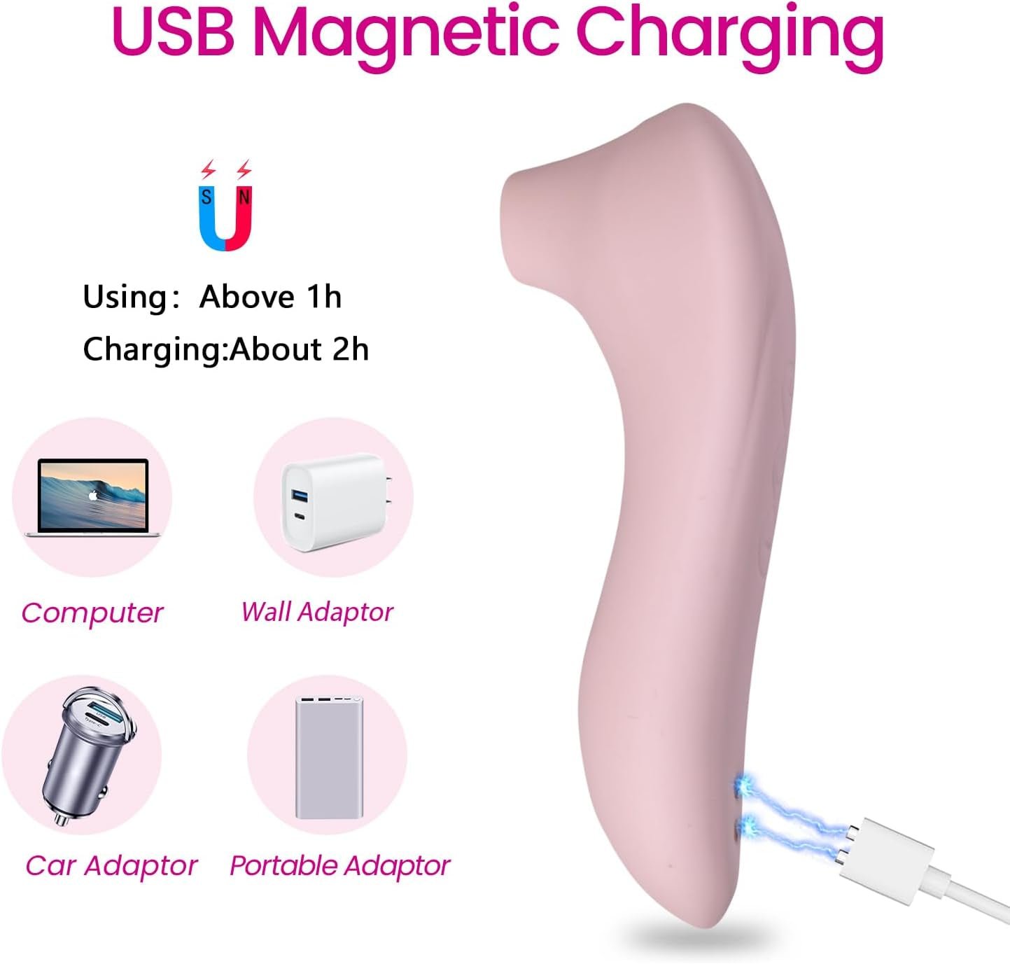 Sucking Vibrator Wand Adult Womens Sex Toys, Clitoral Nipple Sucker with 10 Sucking Modes, Clitoral Stimulator Vibrator Clit Sex Novelties, Waterproof Rose Toy G Spot Vibrator for Women Couples - SinfulX - 
