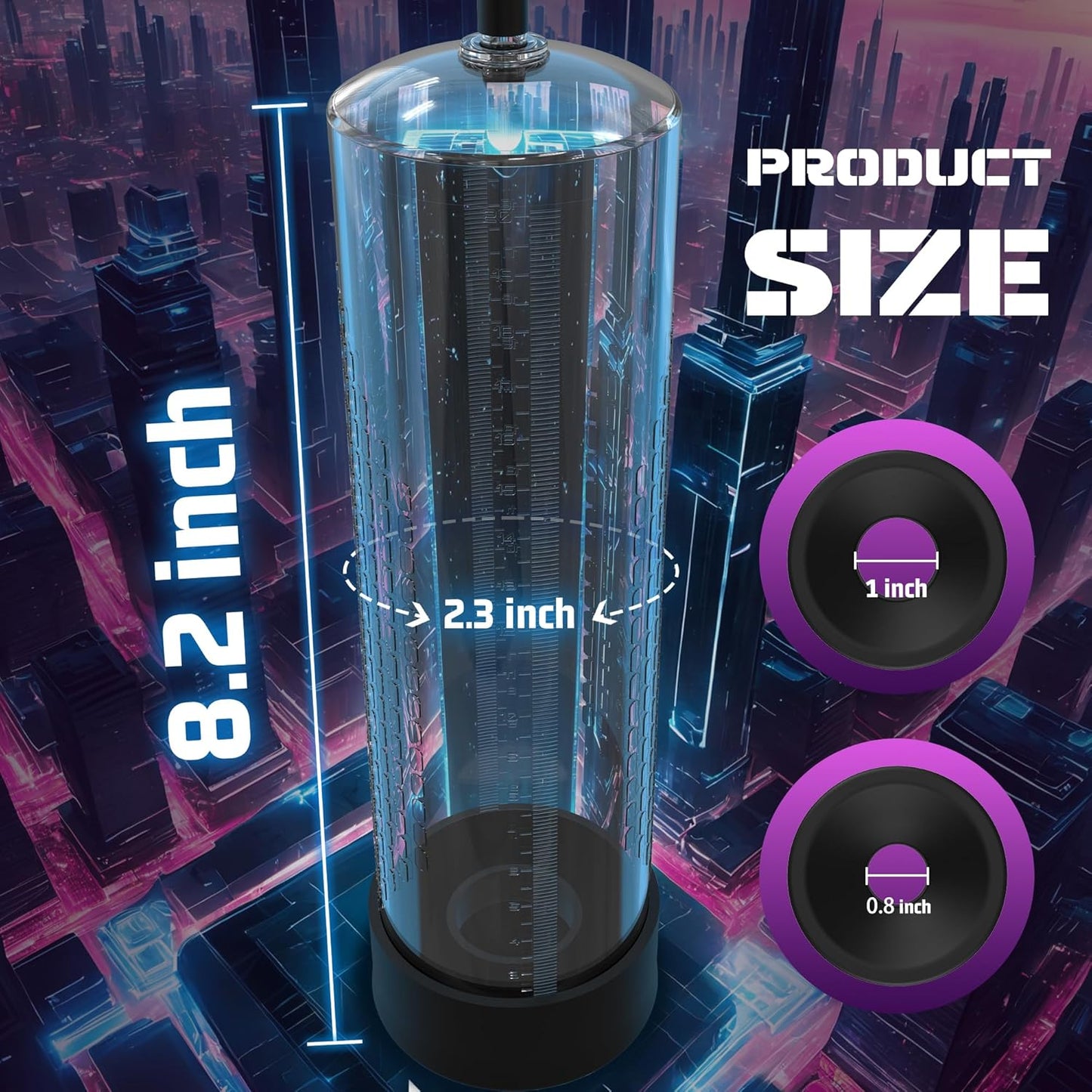 Automatic Penis Enlargement Pump for Men Erection with 6 Training Modes, 3 Suction Mode, Electric Water Penis Pump Cock Penis Vacuum Pump with 2 Replaceable Silicone Rings for Male Erection Training - SinfulX - 