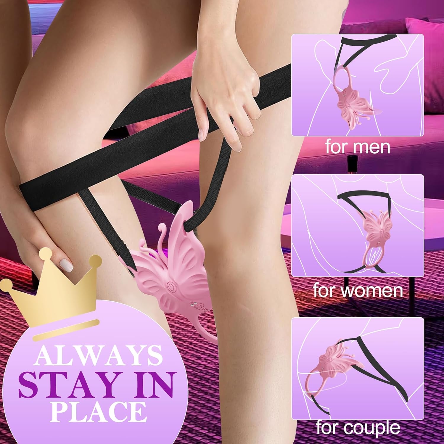 Wearable Panty Vibrator Couples Sex Toys, Vibrating Cock Ring Clitoral Vibrators with 9 Vibration Modes, Long Distance Vibrator BDSM Toys with App Control for Adult Men Women