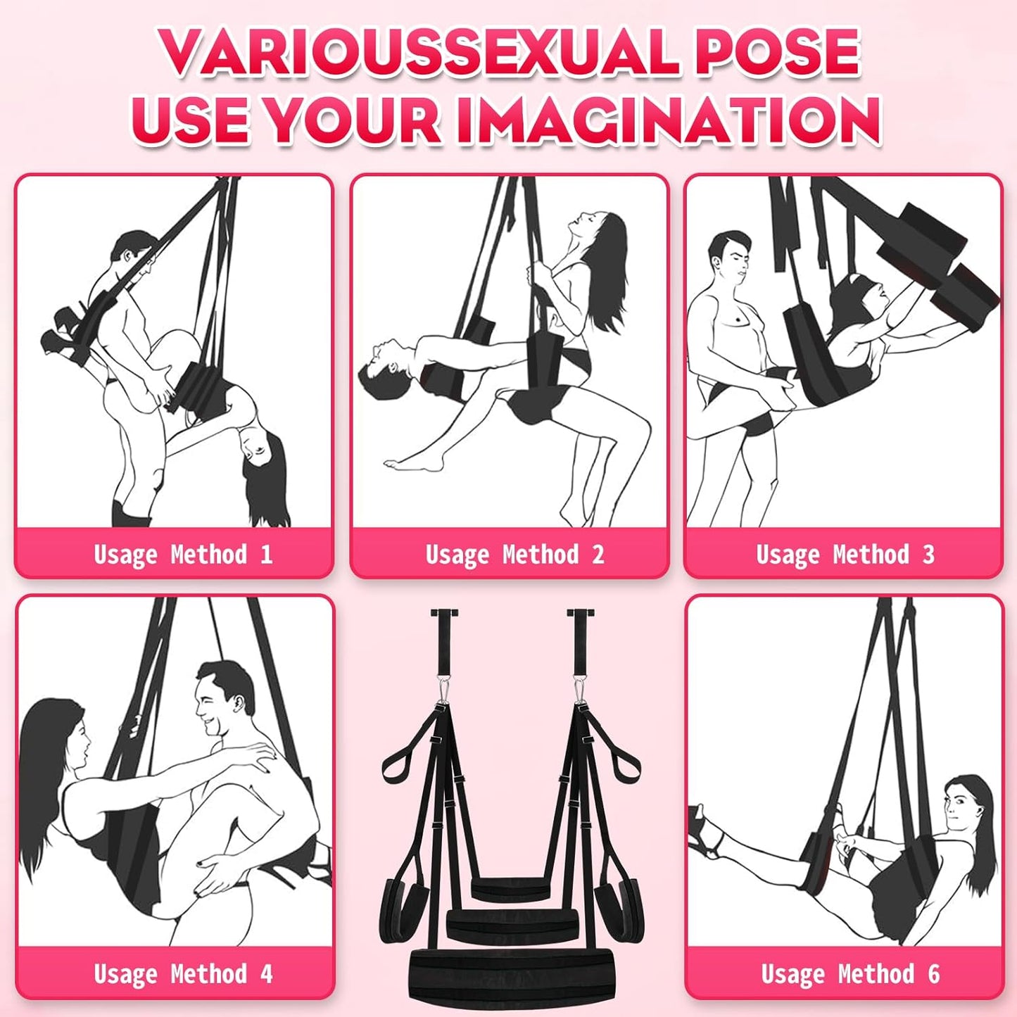 UltraPlush Heavy - Duty Door Sex Swing 800lb - SinfulX - 