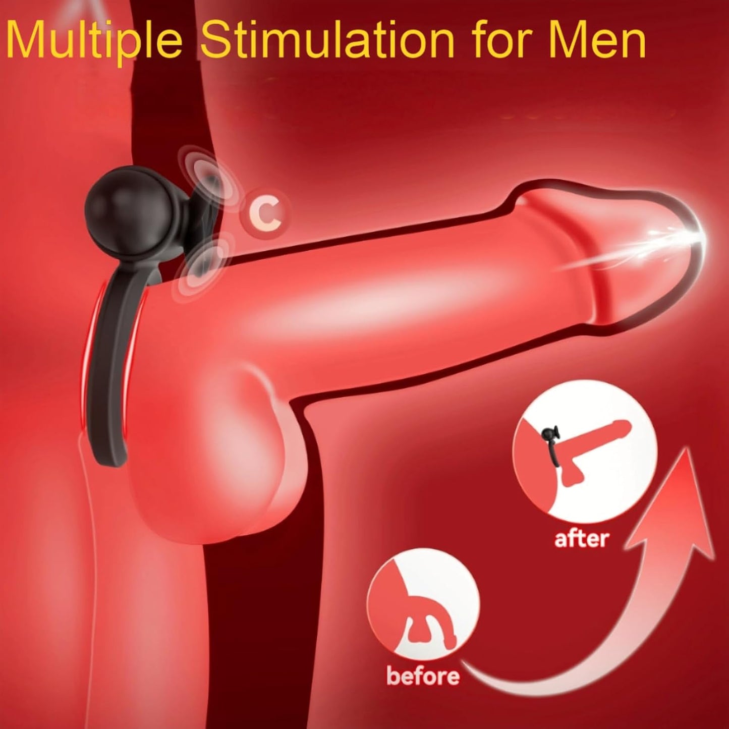 Vibrating Cock Ring with Bullet Vibrator for Men,  Adult Sex Toys Penis Ring Vibrator for Penis Testicles Clitoris Stimulation, Rose Clitoral Stimulator for Couples Sex Toy, Black