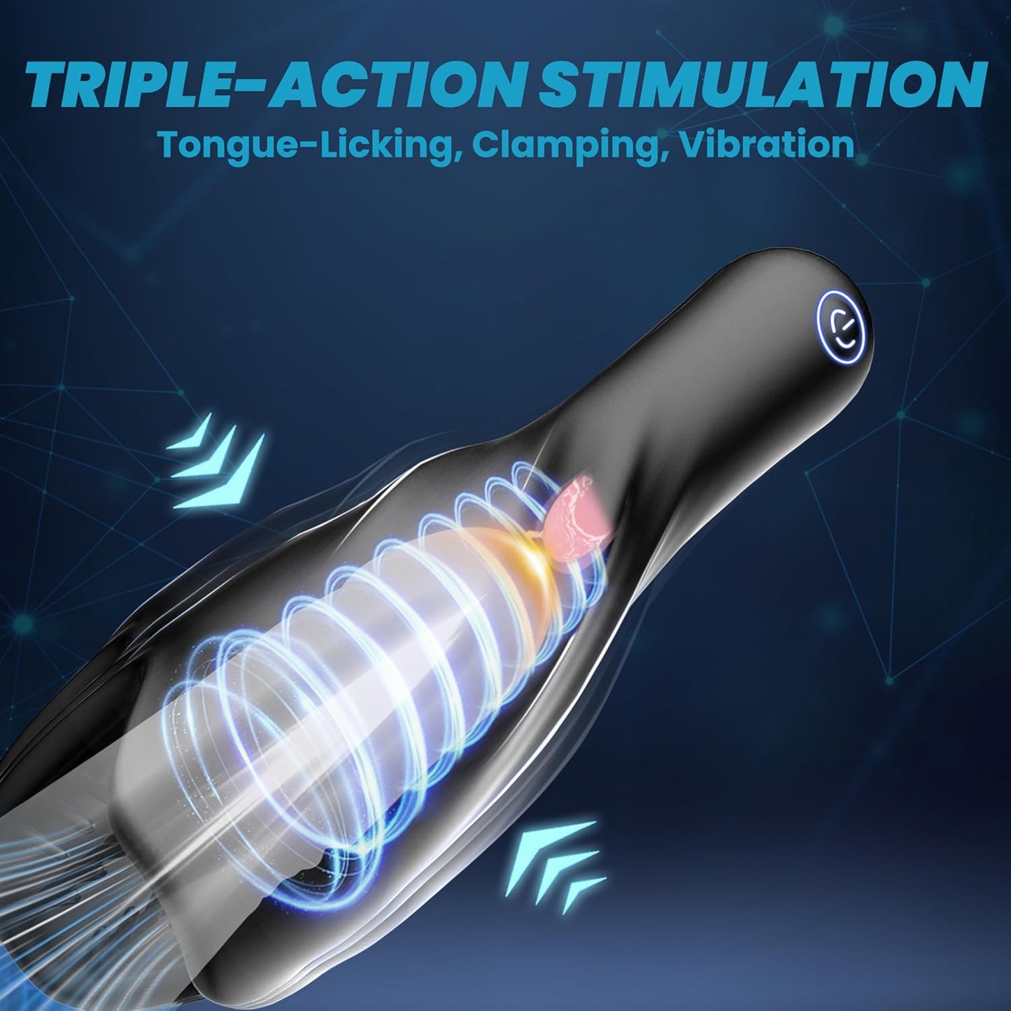 LickPulse 3 - in - 1 Licking Suction Male Stroker 10 Modes - SinfulX - Personal Care > Sexual Wellness > Male Suction Vibrator