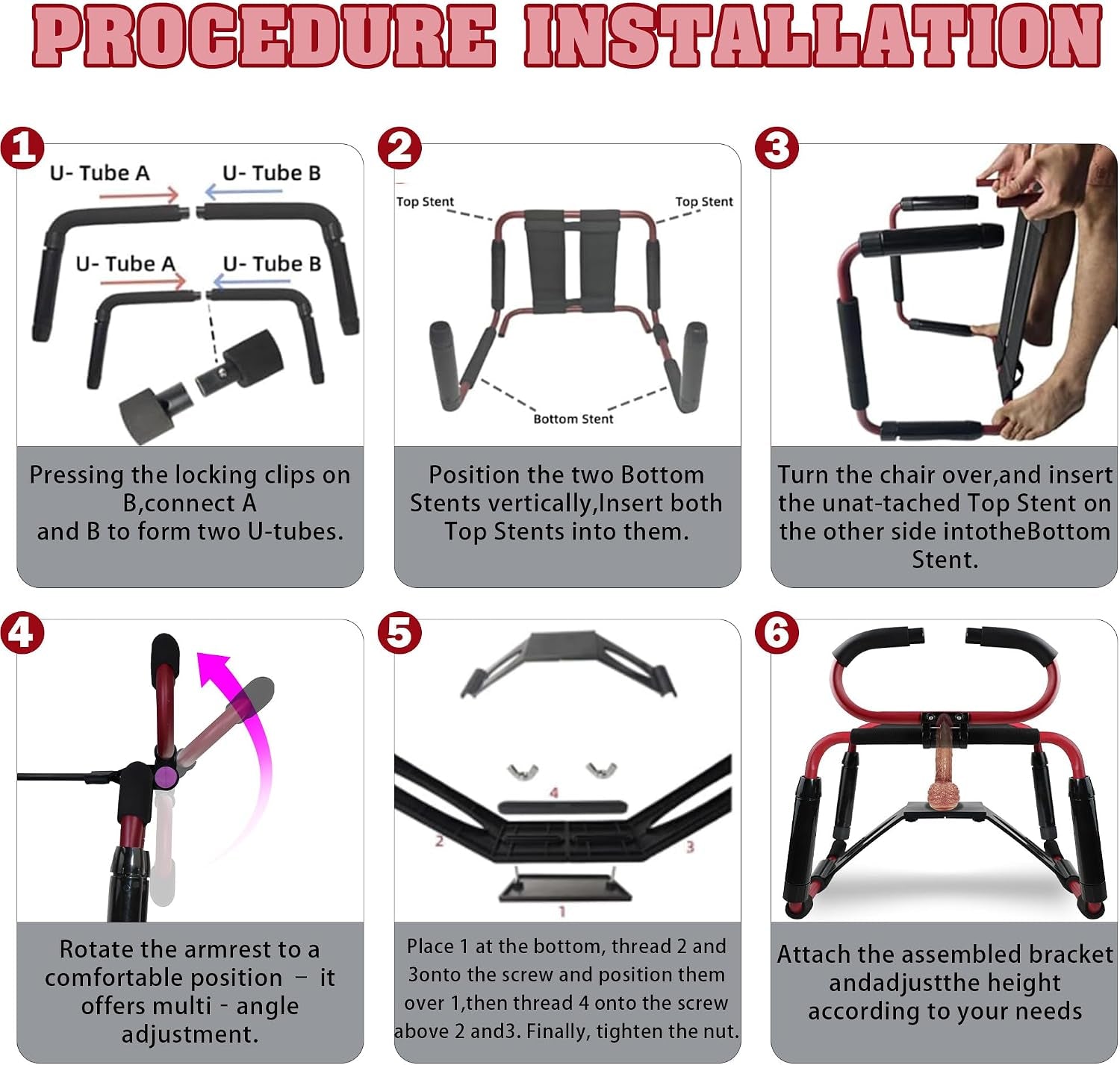 CrimsonVice Sex Chair | 500lb Support Bench with 8in Dildo