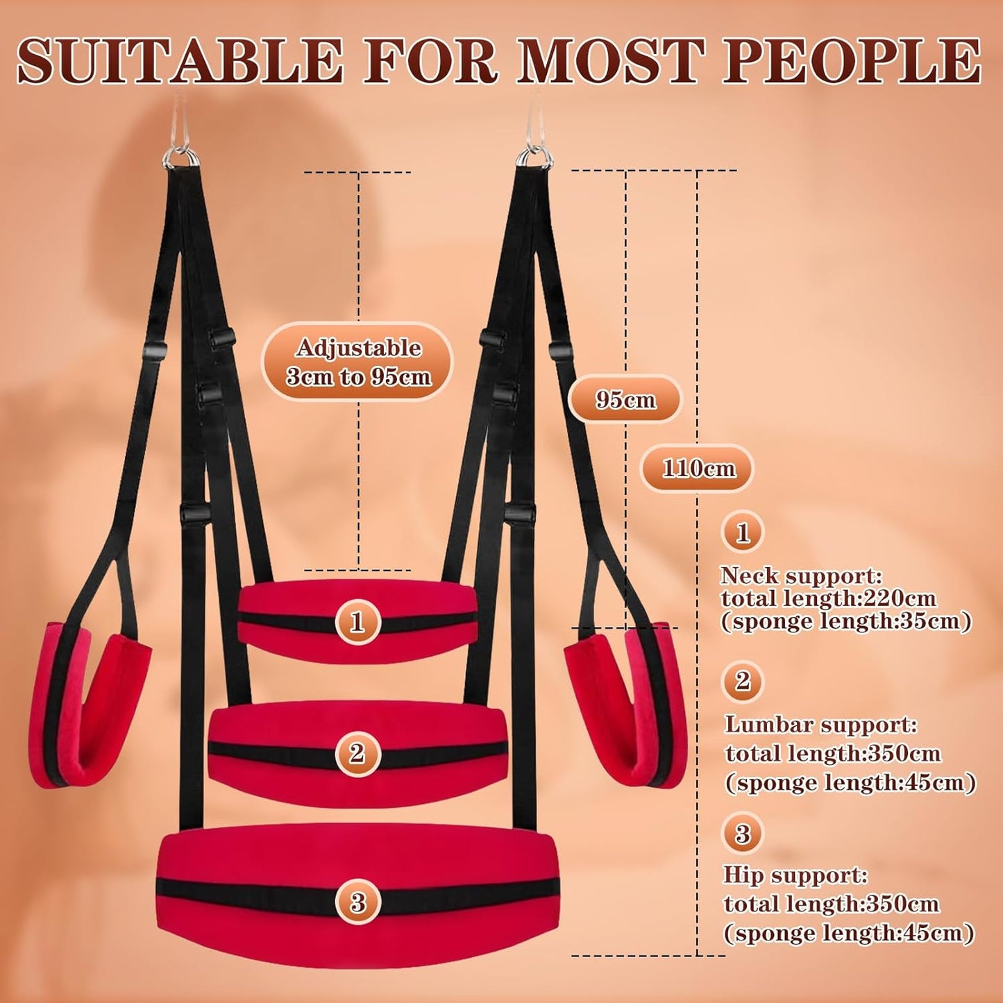 RedyX Ceiling & Door Sex Swing 300lb Support - SinfulX - Personal Care > Sexual Wellness > Sex Swing