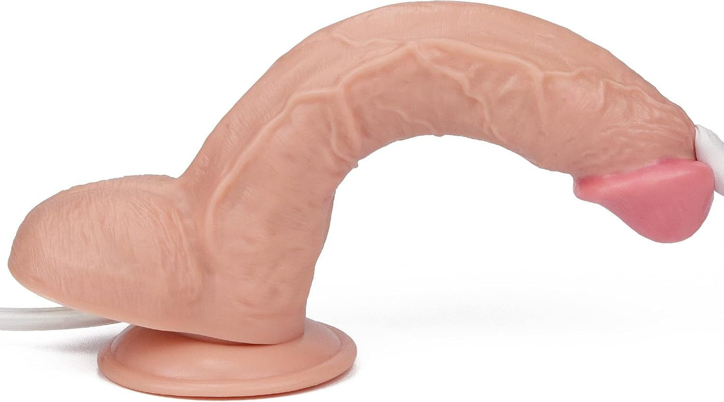 Dildo Squirt Adult Sex Toy, 10" Squirting Dildo Ejaculating Butt Plug Anal Douche with Big Enema Bulb, Anal Huge Thick Realistic Butt Plug with Suction Cup, Strap on Anal Toys Sex Toy Men Gay - SinfulX - 