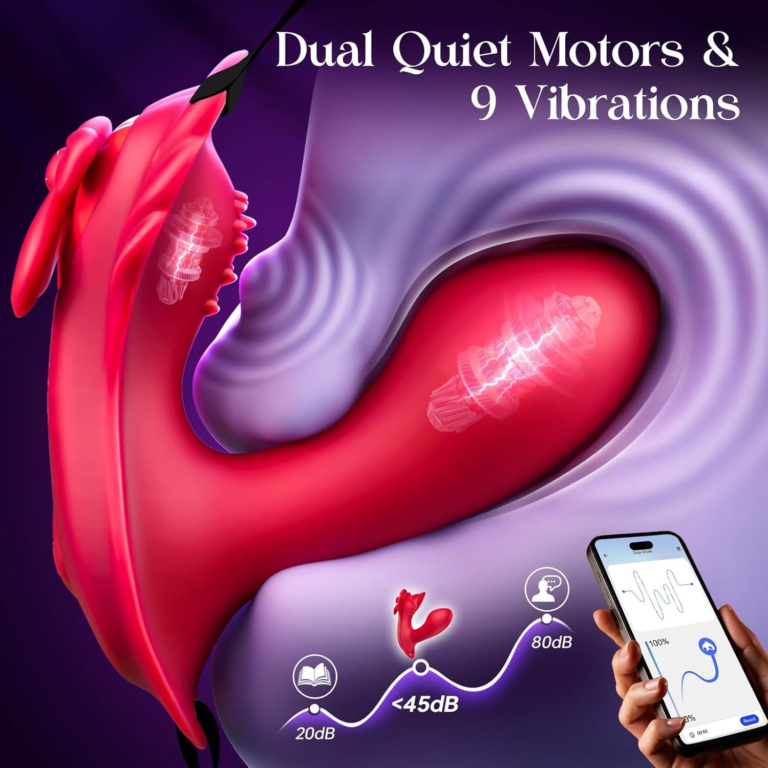 ShadowSync APP Remote Wearable Panty Vibrator with G - Spot Dildo - SinfulX - Personal Care > Sexual Wellness > Panty Vibrator