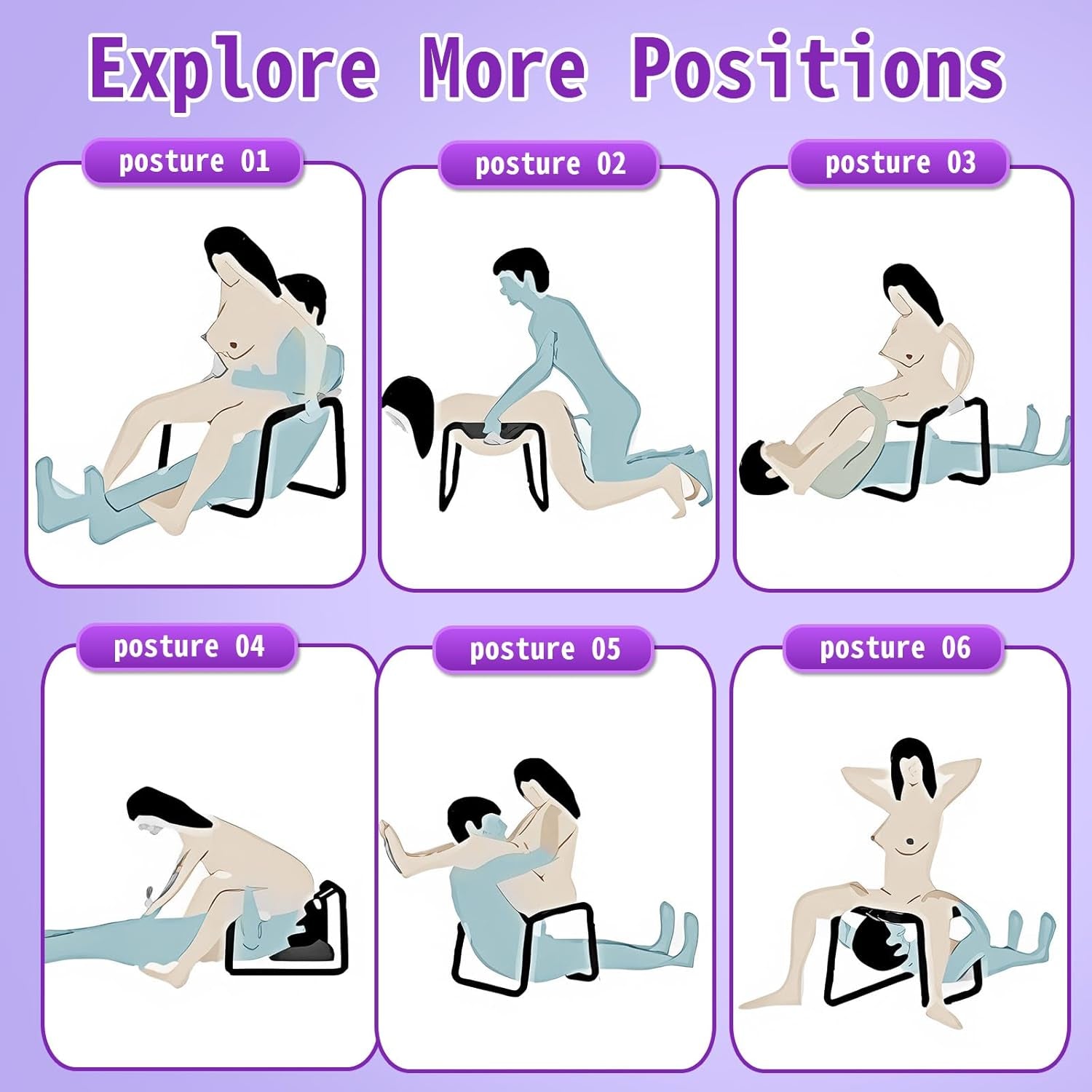 Sex Chair with Elastic Seat – Adjustable Bouncing Sex Stool for Couples, Strong Metal Frame with Flexible Support, Comfortable Sex Furniture for Bedroom Play & Intimate Games - SinfulX - 