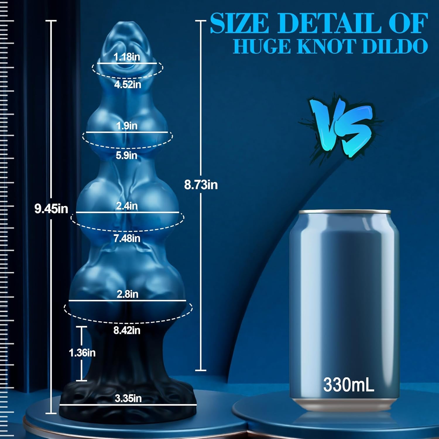 9.6" Huge Monster Dog Knot Dildo - Giant Fantasy Horse Silicone Dildos for Anal & G - Spot, Massive Knotted Dragon Sex Toys Prostate Massager with Strong Suction Cup, Adult Toy for Men Women Couples - SinfulX - 