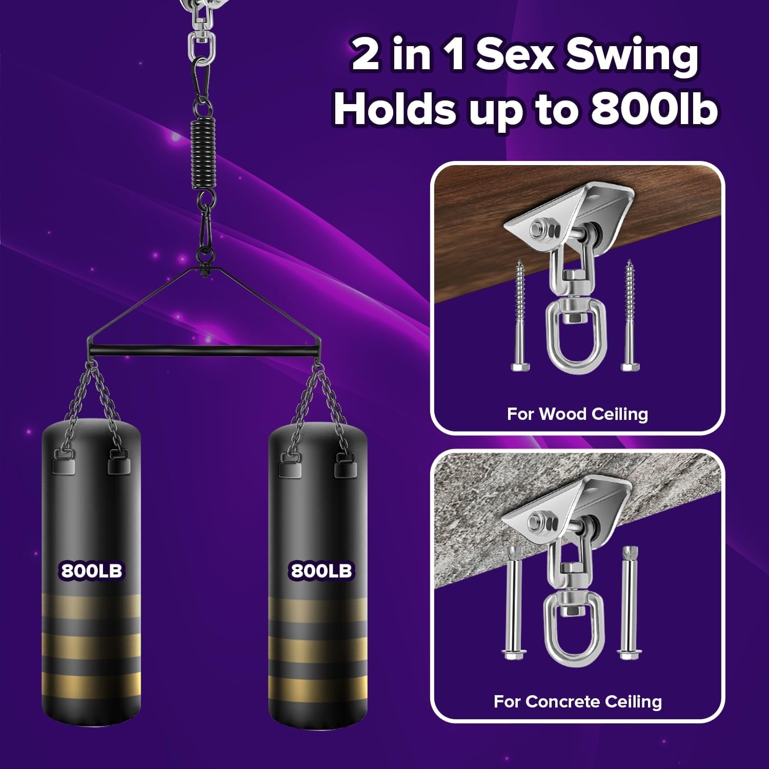 MidnightSpin 360° Spinning Ceiling Sex Swing - SinfulX - 
