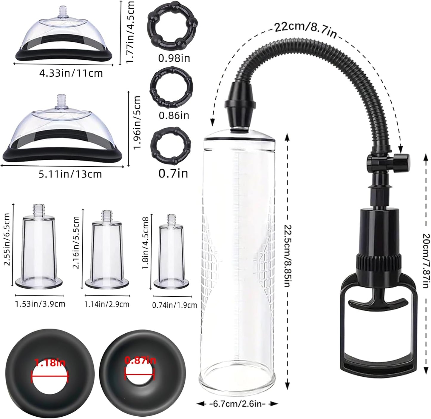 RaptureDraw Penis & Pussy Pump Set | Manual Vacuum Pump Kit