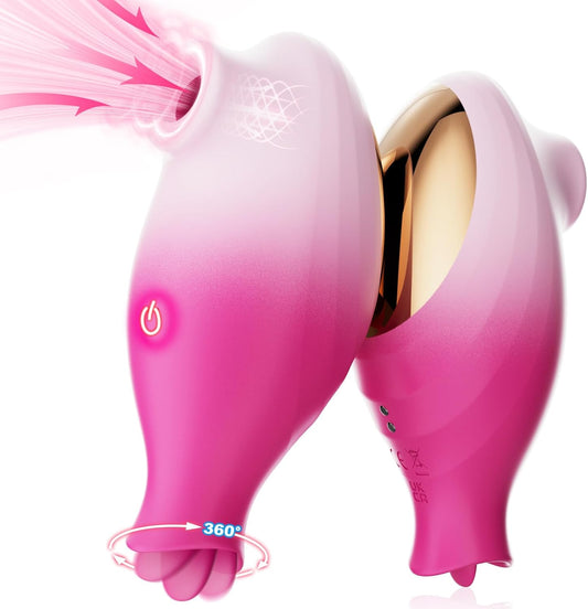 Sucking Vibrator Women Sex Toys，Sucking & Licking 2 in 1 Clitoris Vibrator for Women with 10 Powerful Modes, App Control Clit Sucker Nipple Stimulating Suction Toys, Female Vibrators Rose Sex Toy - SinfulX - 