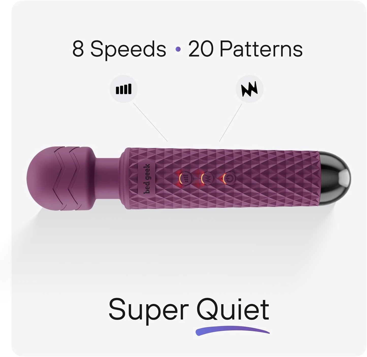 PrismFlex Wand Vibrator 20 Patterns 8 Speeds Rechargeable - SinfulX - Personal Care > Sexual Wellness > Wand Vibrator