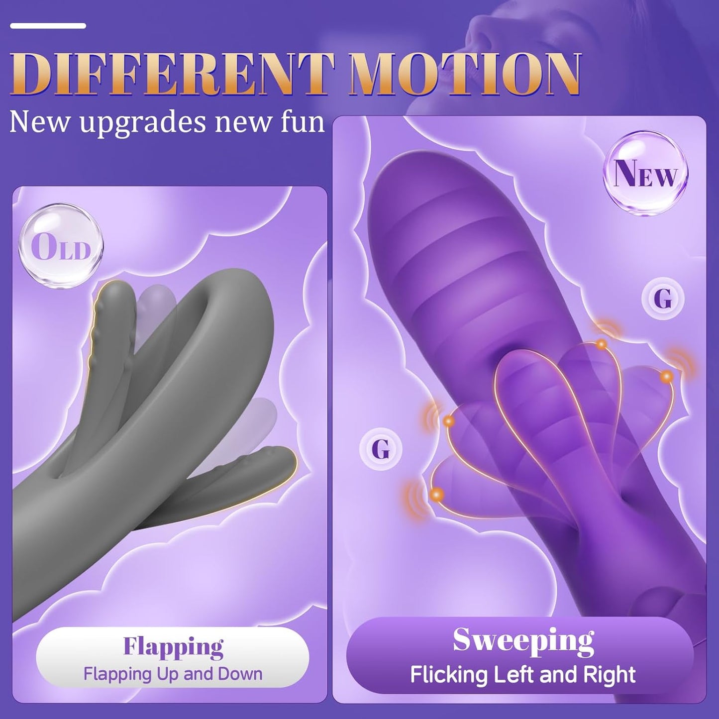 3 in 1 Rabbit Vibrator for Women - 5 Flapping & Tapping Modes G Spot Stimulator with LCD Display
