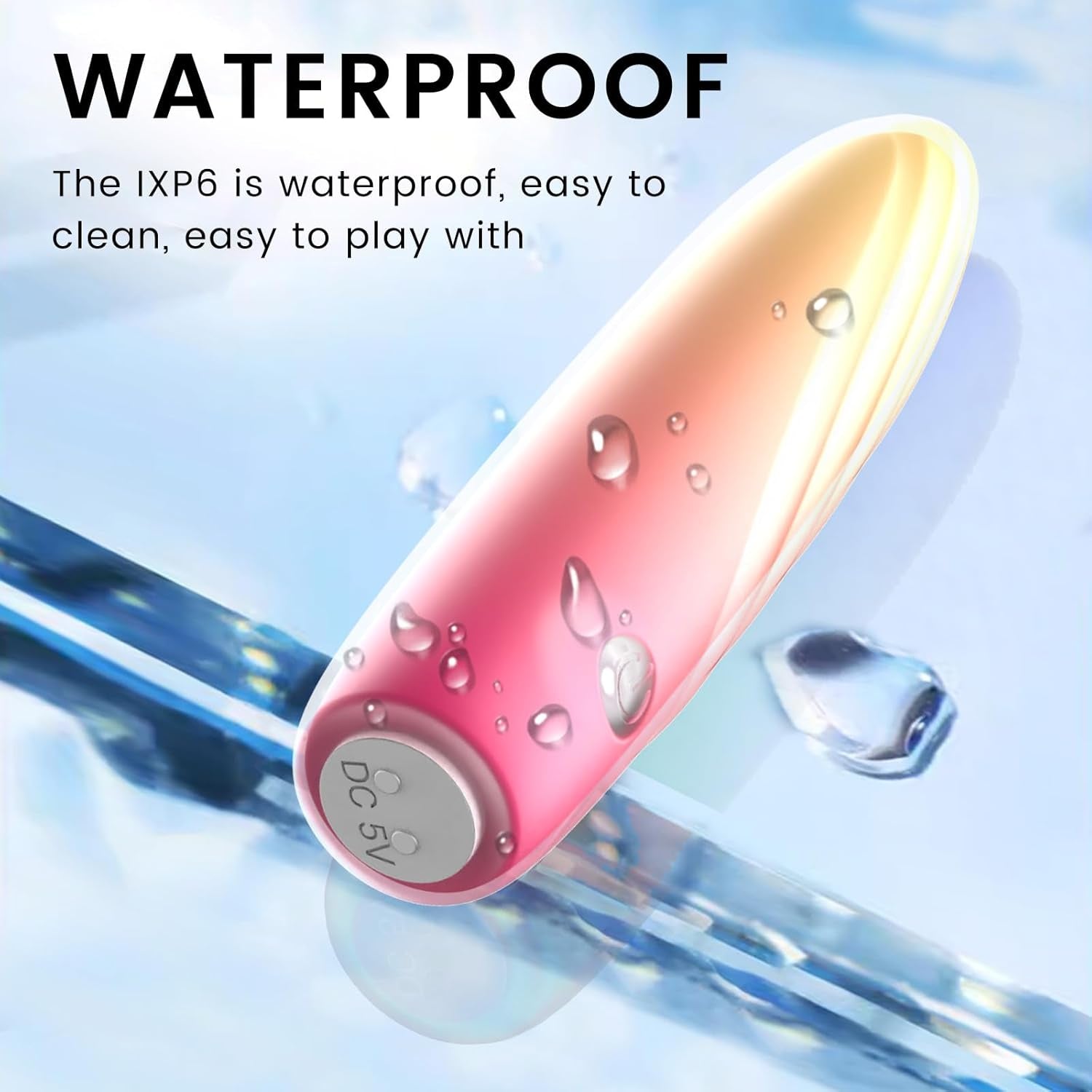 G Spot Bullet Vibrator for Women, Portable Mini Pocket Vagina Stimulator, Waterproof Adult Sex Toy with 10 Vibrating Modes Full Silicone Rechargeable, Rose Red Yellow