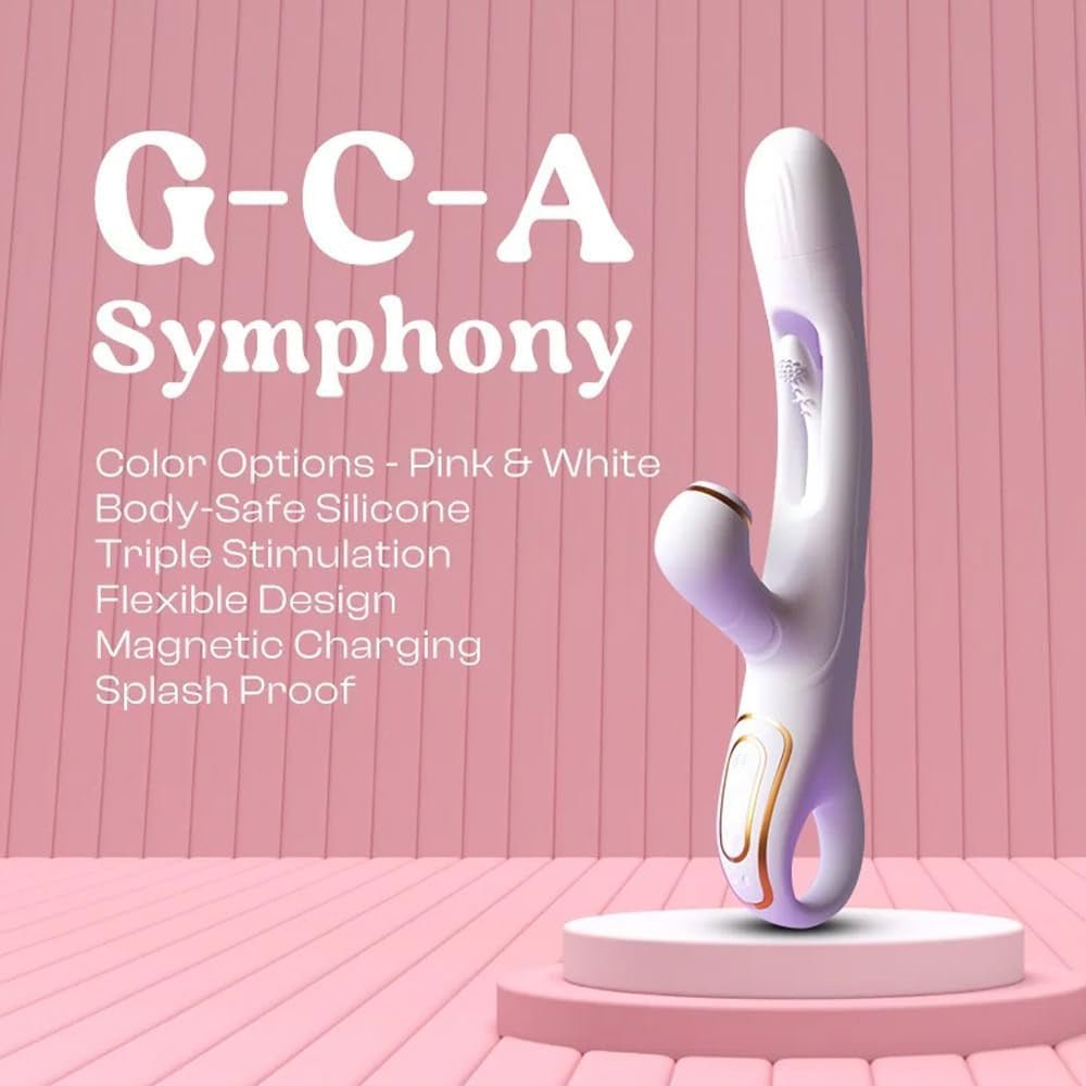 Clit Sucking Vibrator Penis Rabbit Luxe Wand Sex Toy for Women Suction Licking Vibe Nipple Gspot Vibrating Dildo Clitoris Stimulator Massager Powerful G Spot Flapping (White) - SinfulX - 