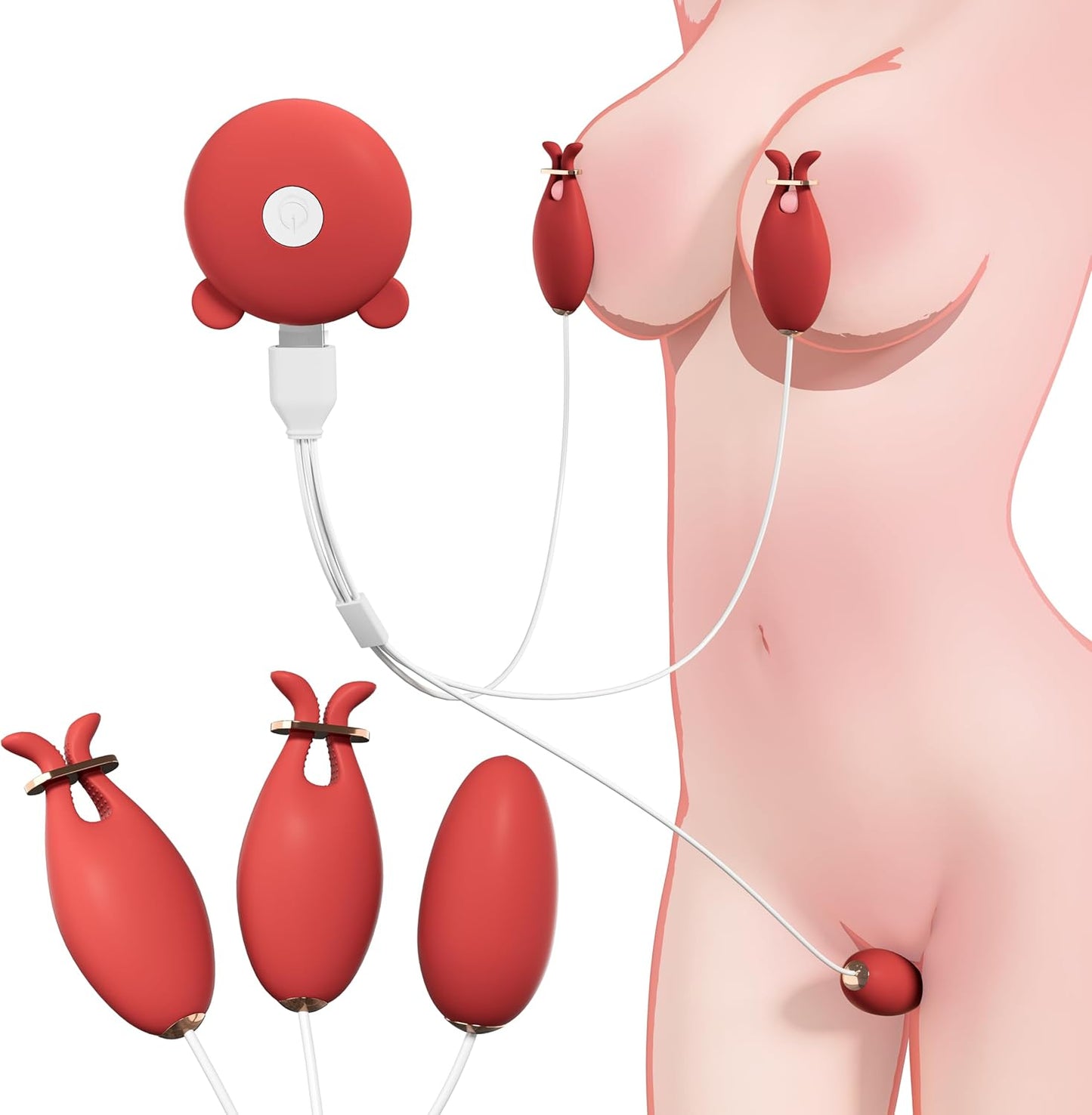 Nipple Toys Nipple Vibrator for Women, Sex Toys Nipple Clamps Clitoral Stimulator with 10 Vibration Modes, Lightweight Silicone Adult Toys, Vibrating Nipple Clamps for Women Couples Pleasure