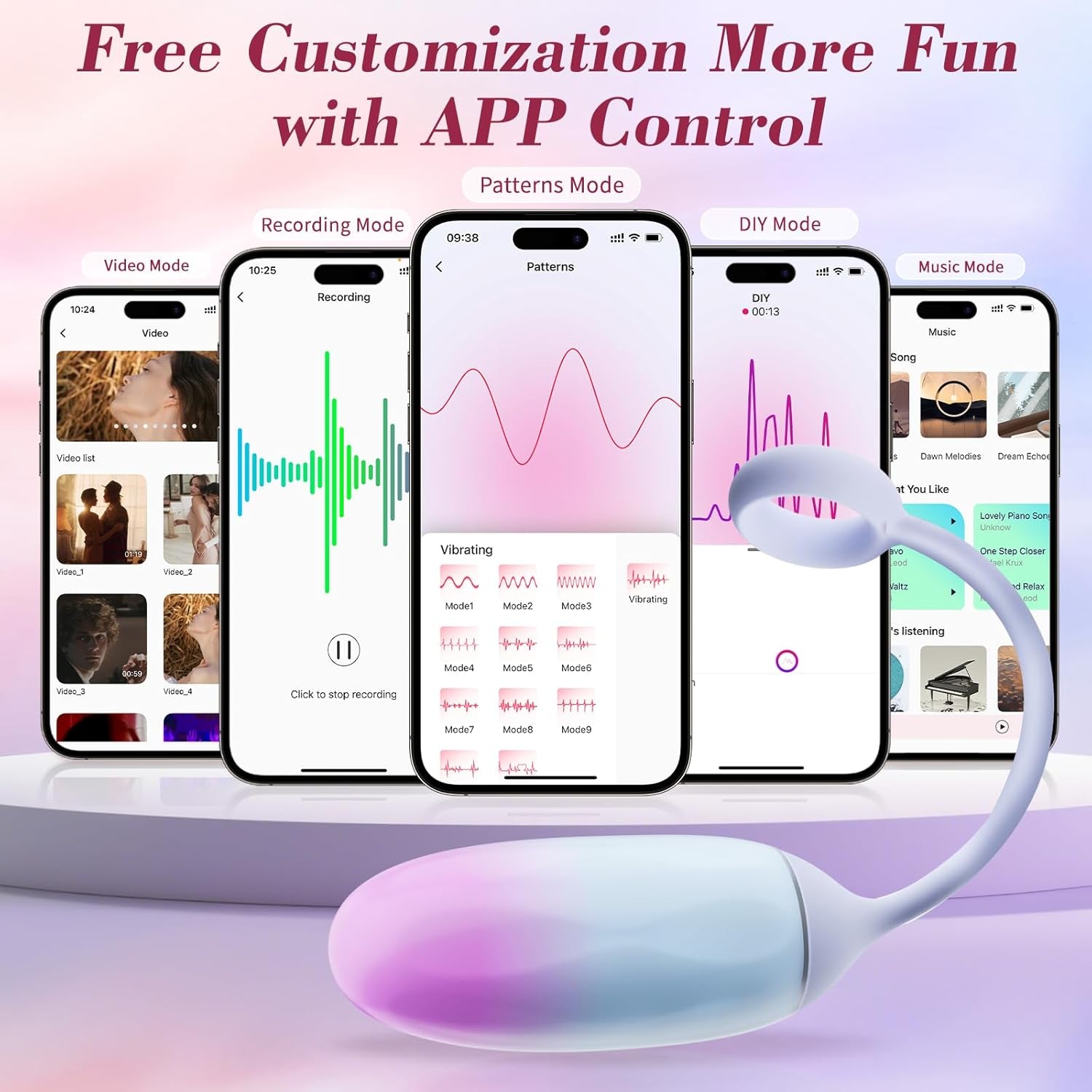 GradientPulse App Remote Vibrating Egg Bullet Waterproof Quiet - SinfulX - Personal Care > Sexual Wellness > Bullet Vibrator
