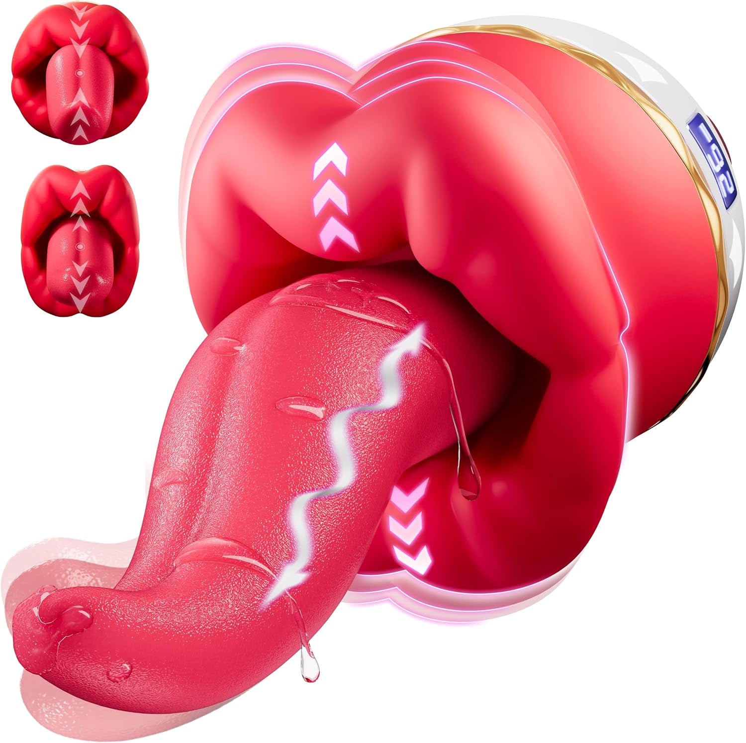FlorixaWave 5 - in - 1 Rose Tongue Vibrator 10 Modes Clit Toy - SinfulX - Personal Care > Sexual Wellness > Tongue Vibrator