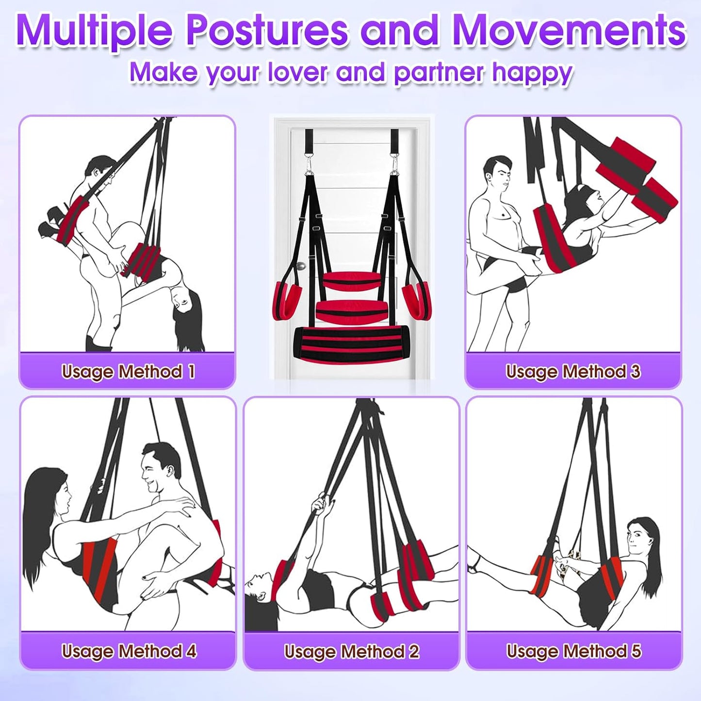 TitanHold Heavy - Duty Sex Swing 800lb Adjustable - SinfulX - Personal Care > Sexual Wellness > Sex Swing