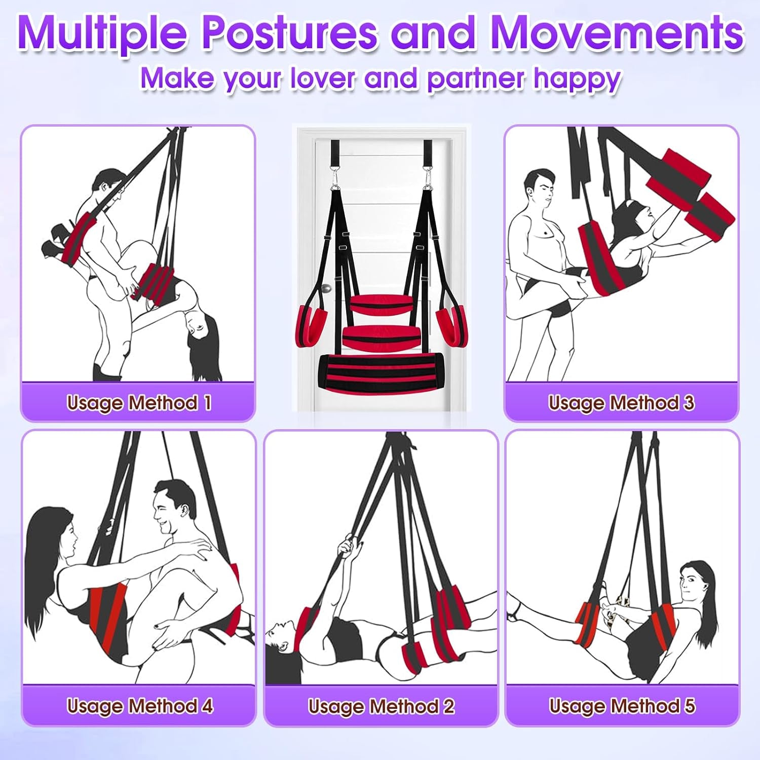 TitanHold Heavy - Duty Sex Swing 800lb Adjustable - SinfulX - Personal Care > Sexual Wellness > Sex Swing