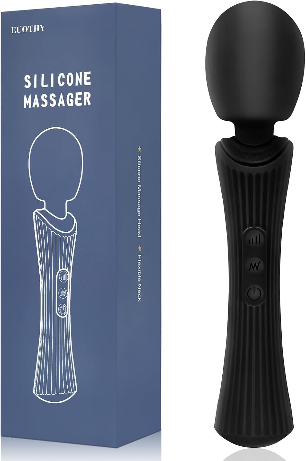 ShadowPulse Compact Wand Vibrator 12 Modes Waterproof - SinfulX - Personal Care > Sexual Wellness > Wand Vibrator