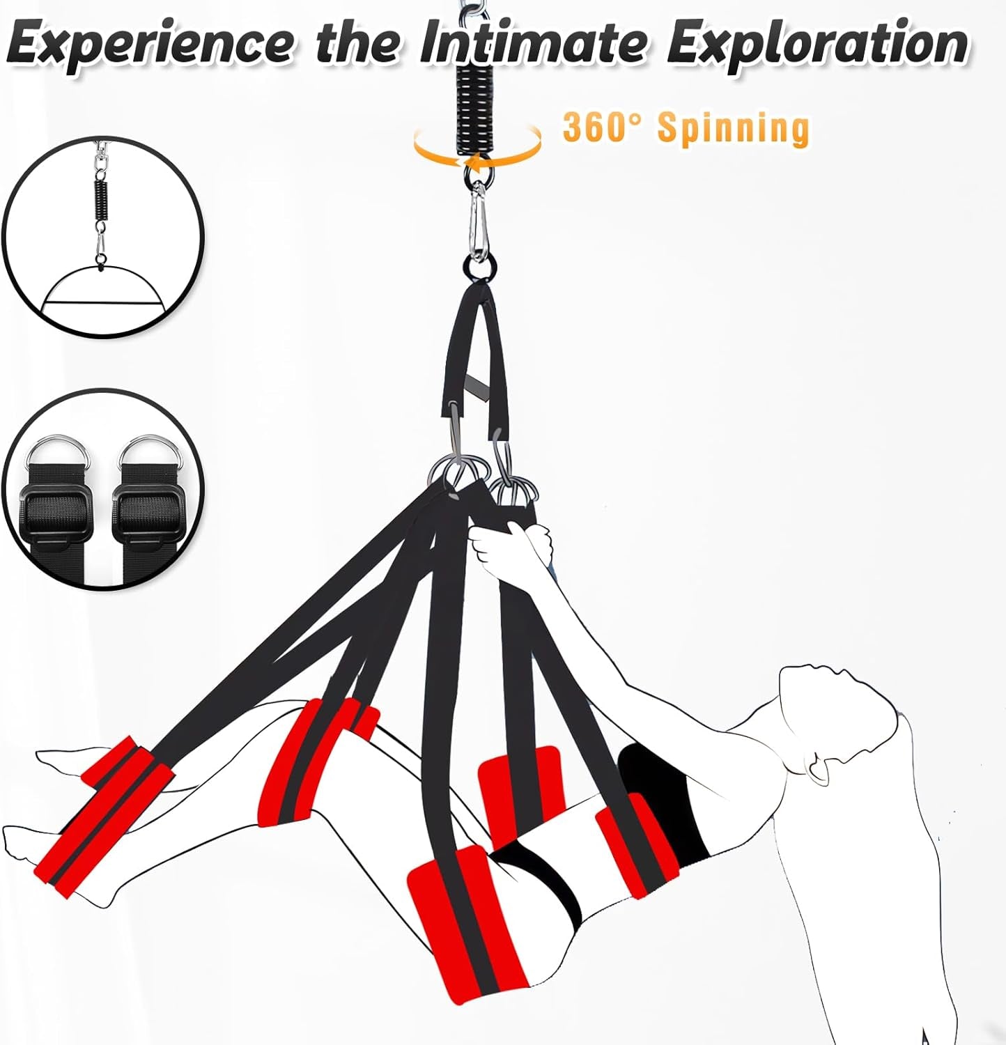 OrbitComfort 360° Adjustable Rotating Sex Swing - SinfulX - 