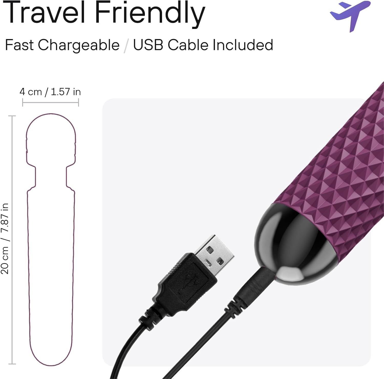PrismFlex Wand Vibrator 20 Patterns 8 Speeds Rechargeable - SinfulX - Personal Care > Sexual Wellness > Wand Vibrator