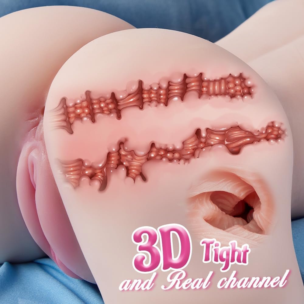 Vibrating Male Masturbator Sex Doll with 7 Modes, 6LB Realistic Torso with Perky Chest and Detailed Design, Automatic Realistic Pocket Pussy Masturbator Stroker for Men - SinfulX - 