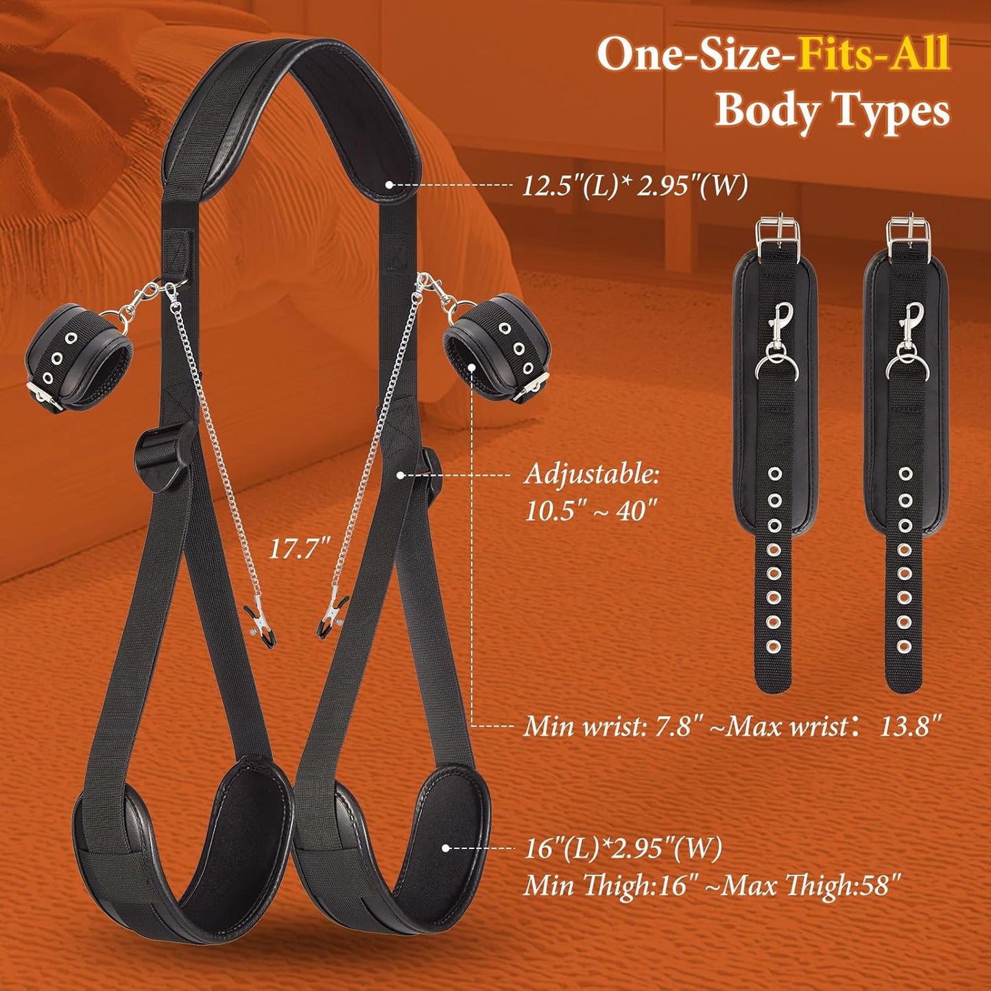 IronForm Leather Neck to Thigh Sling BDSM Kit - SinfulX - Personal Care > Sexual Wellness > Sex Sling