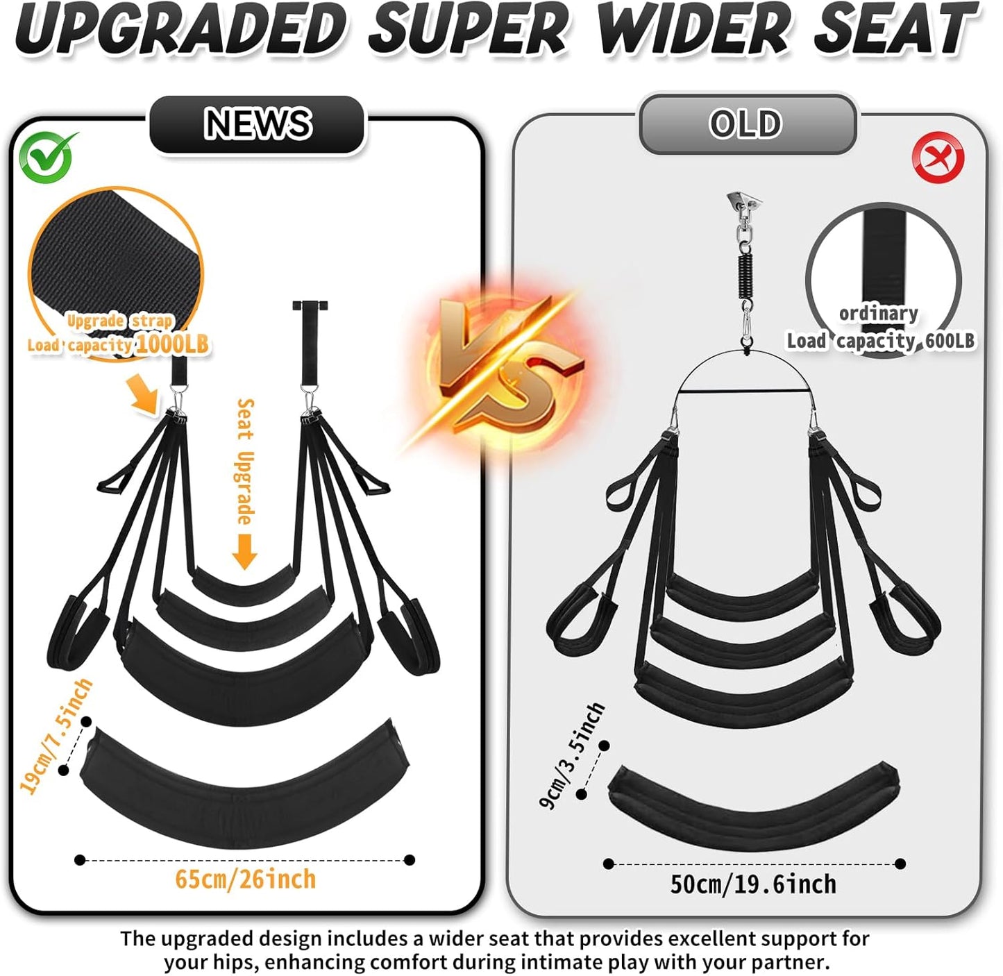 MidnightLift Door Sex Swing with Cushions & Straps - SinfulX - 