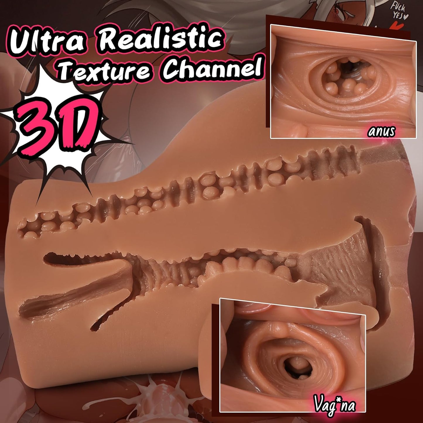 Sex Doll Male Masturbator Realistic Pocket Pussies for Men, Big Ass Male Love Doll Fake Pussy, Pussy Ass Blowjob Stroker with 2 Hole Deeper Vagina & Tight Anal, Fake Butt Sex Toy for Men Masturbation - SinfulX - 