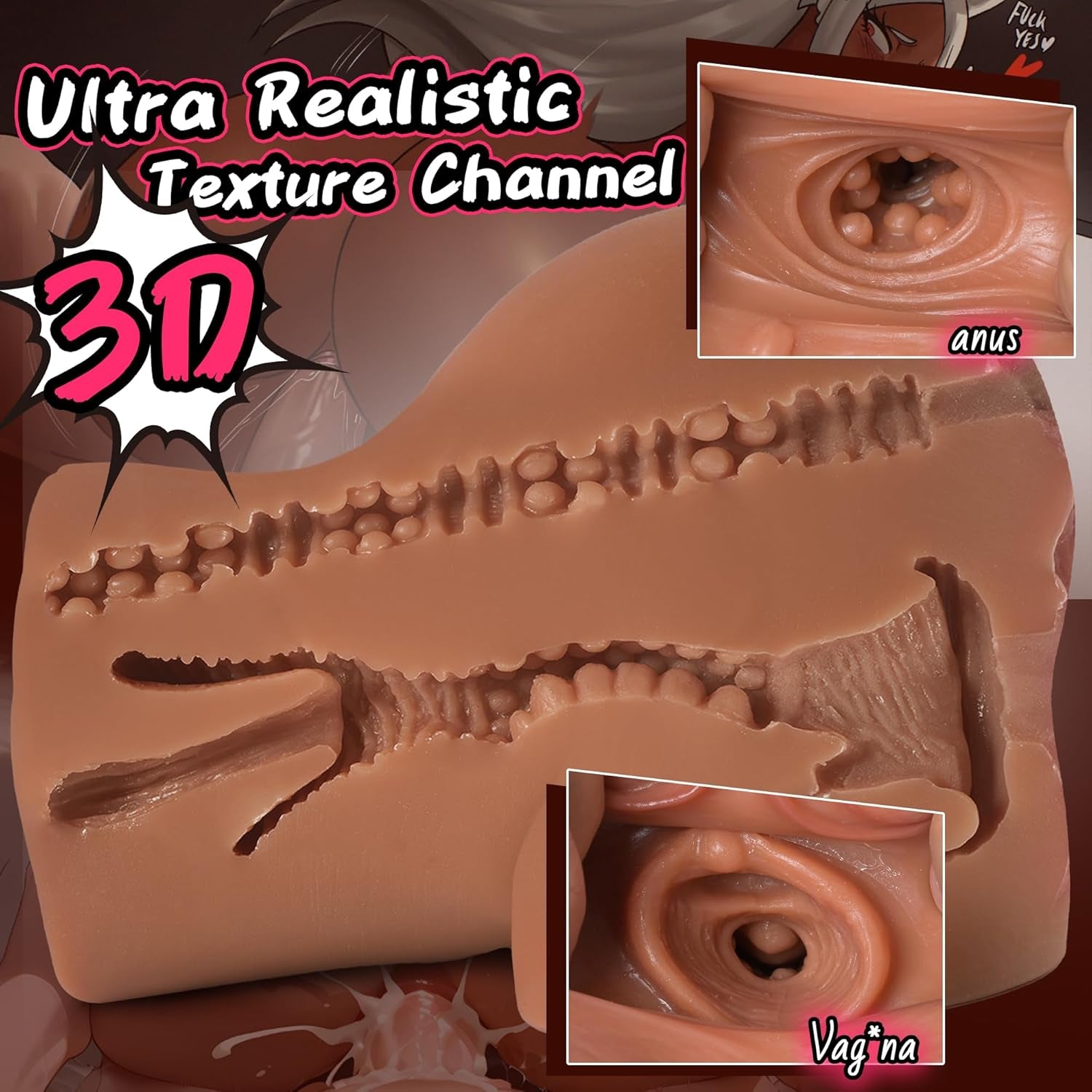 Sex Doll Male Masturbator Realistic Pocket Pussies for Men, Big Ass Male Love Doll Fake Pussy, Pussy Ass Blowjob Stroker with 2 Hole Deeper Vagina & Tight Anal, Fake Butt Sex Toy for Men Masturbation - SinfulX - 
