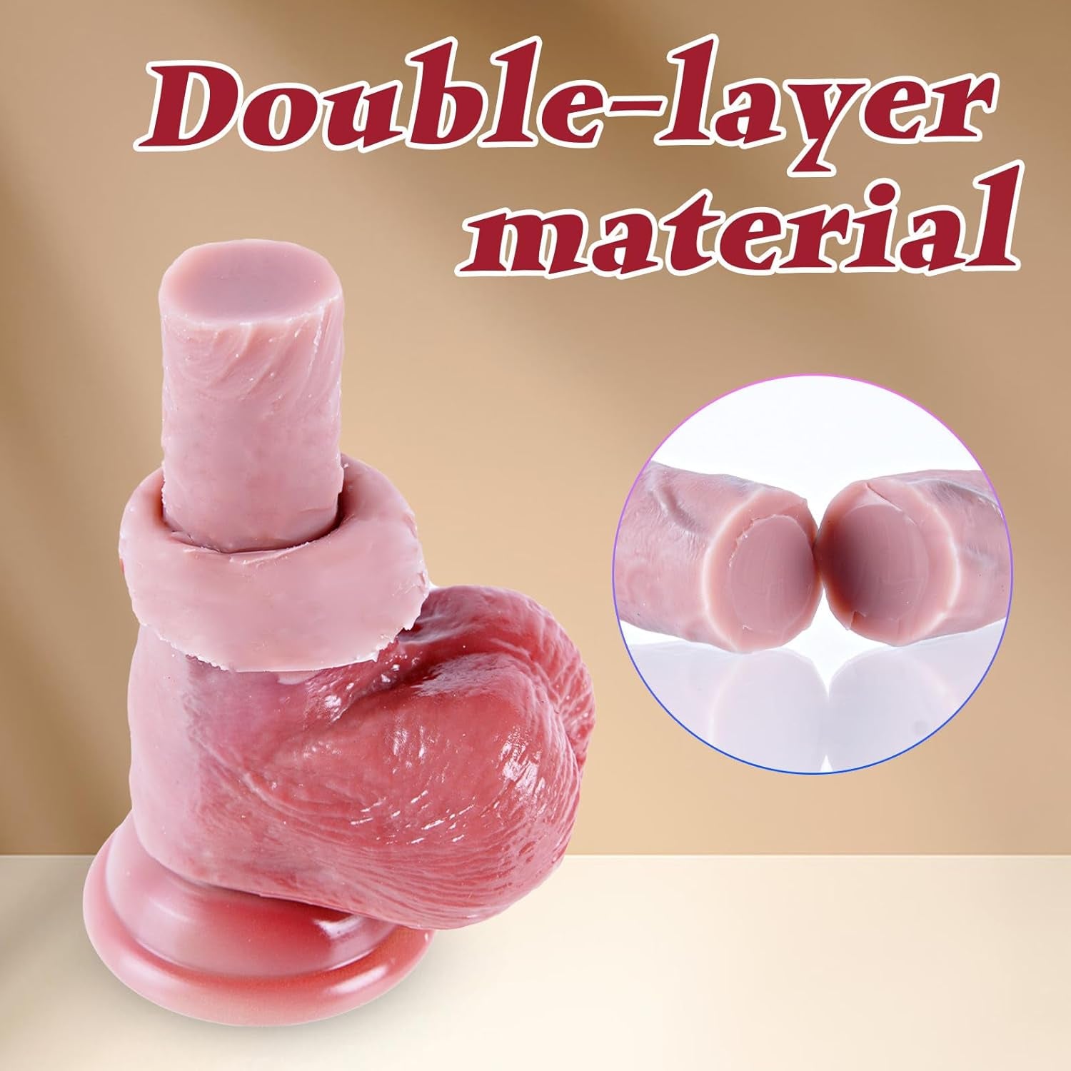 3" Diameter Huge Thick Dildo,10.4" Realistic Giant Extra Large Penis,Silicone Suction Dildo,Xxl Fat Long Dildos, G - Spot Anal Wide Adult Penis,Suitable for Experienced Men and Women - SinfulX - 