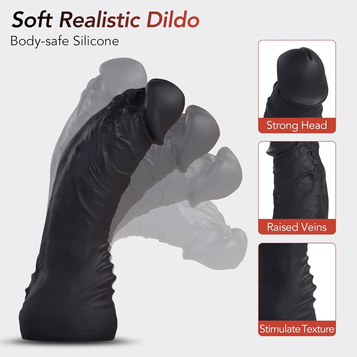 Strap - On Dildo Couple Sex Toys - Strap on 3 Removable Realistic Silicone Dildos Wearable Dildo Adjustable Pants G - Spot Stimulator Strapon Harness for Women, Lesbian & Couples Sex Toys, Black - SinfulX - 