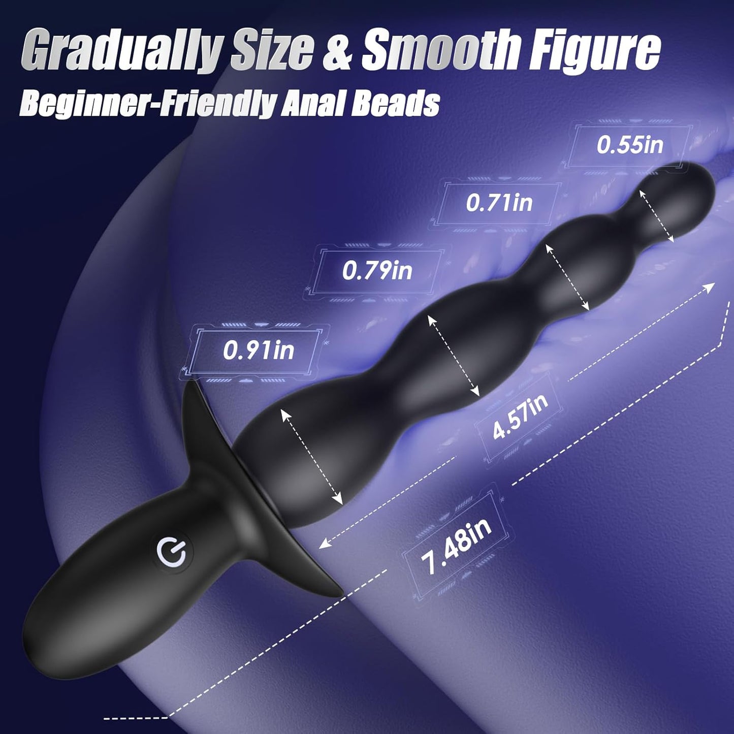 Anal Vibrator Prostate Massager - Beginner-Friendly 10 Vibrating Butt Plug Anal Beads with APP Control, Flexible Soft Silicone Anal Toys Waterproof Male Sex Toys for Men Women Couples