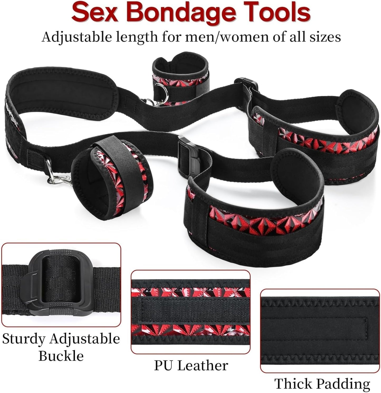 DiamondFlex Adjustable Sling Strap BDSM Kit with Cuffs - SinfulX - Personal Care > Sexual Wellness > Sex Sling