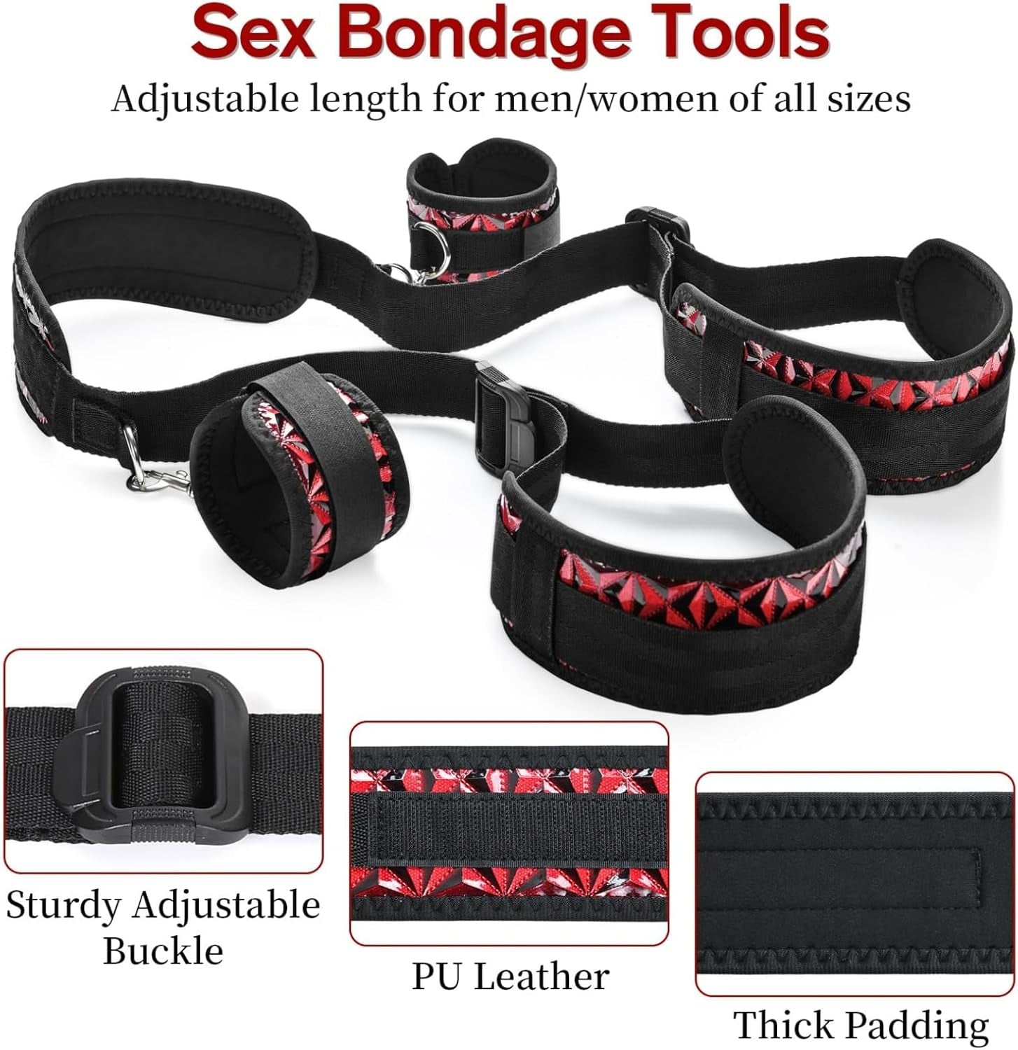 DiamondFlex Adjustable Sling Strap BDSM Kit with Cuffs - SinfulX - Personal Care > Sexual Wellness > Sex Sling