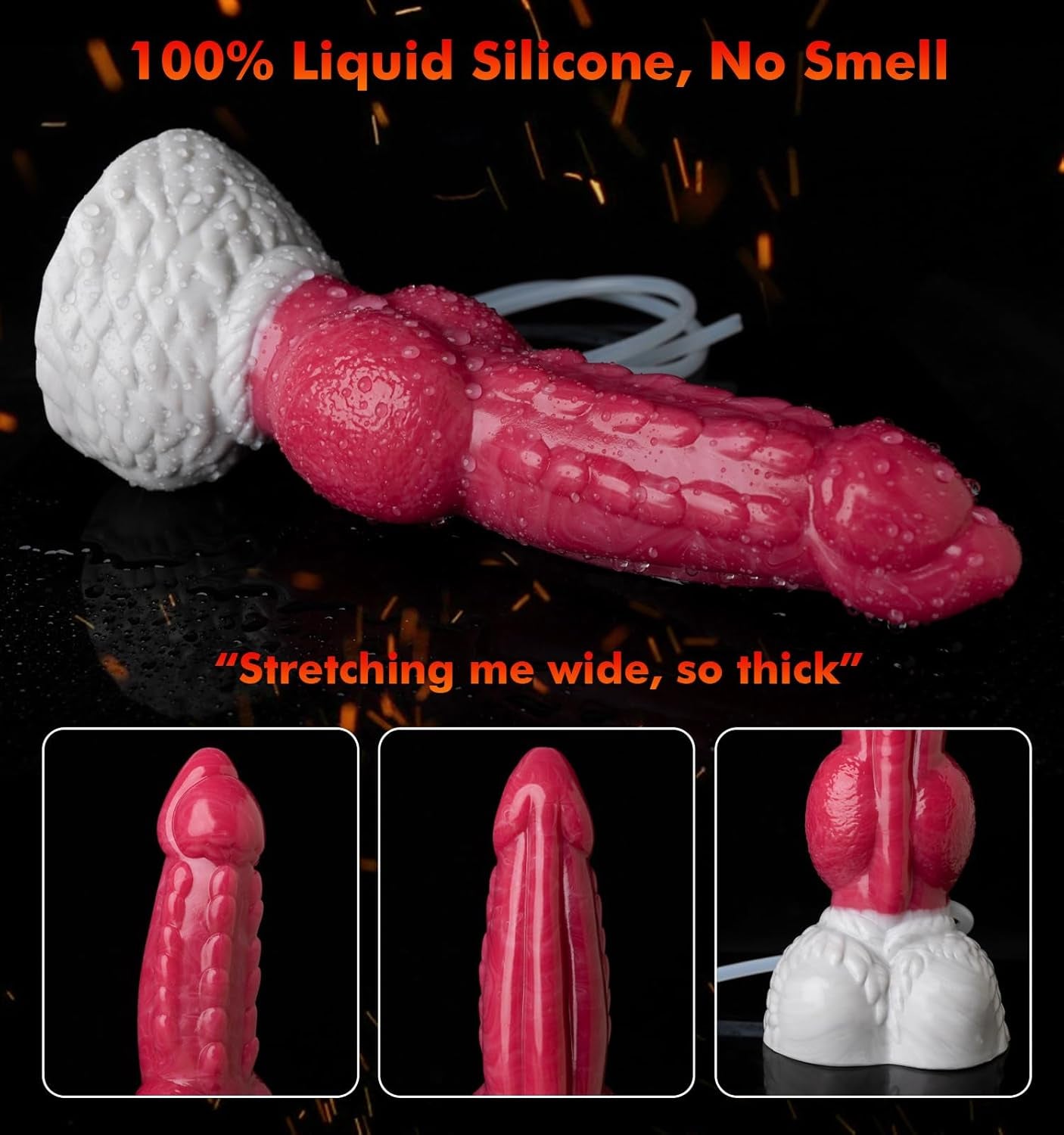 9.5" Monster Fantasy Squirting Knot Dildo - Ejaculating Cumming Dragon Dildo, Huge Thick Alien Animal Dildos with Suction Cup, Ribbed Knotted Silicone Dildos, Adult Sex Toys & Games for Women Men Gay - SinfulX - 