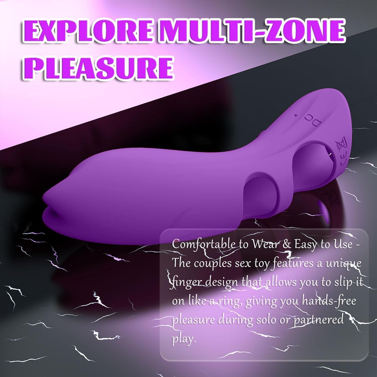 KittyCurve Cat Finger Vibrator 10 Modes Waterproof Purple - SinfulX - Personal Care > Sexual Wellness > Finger Vibrator