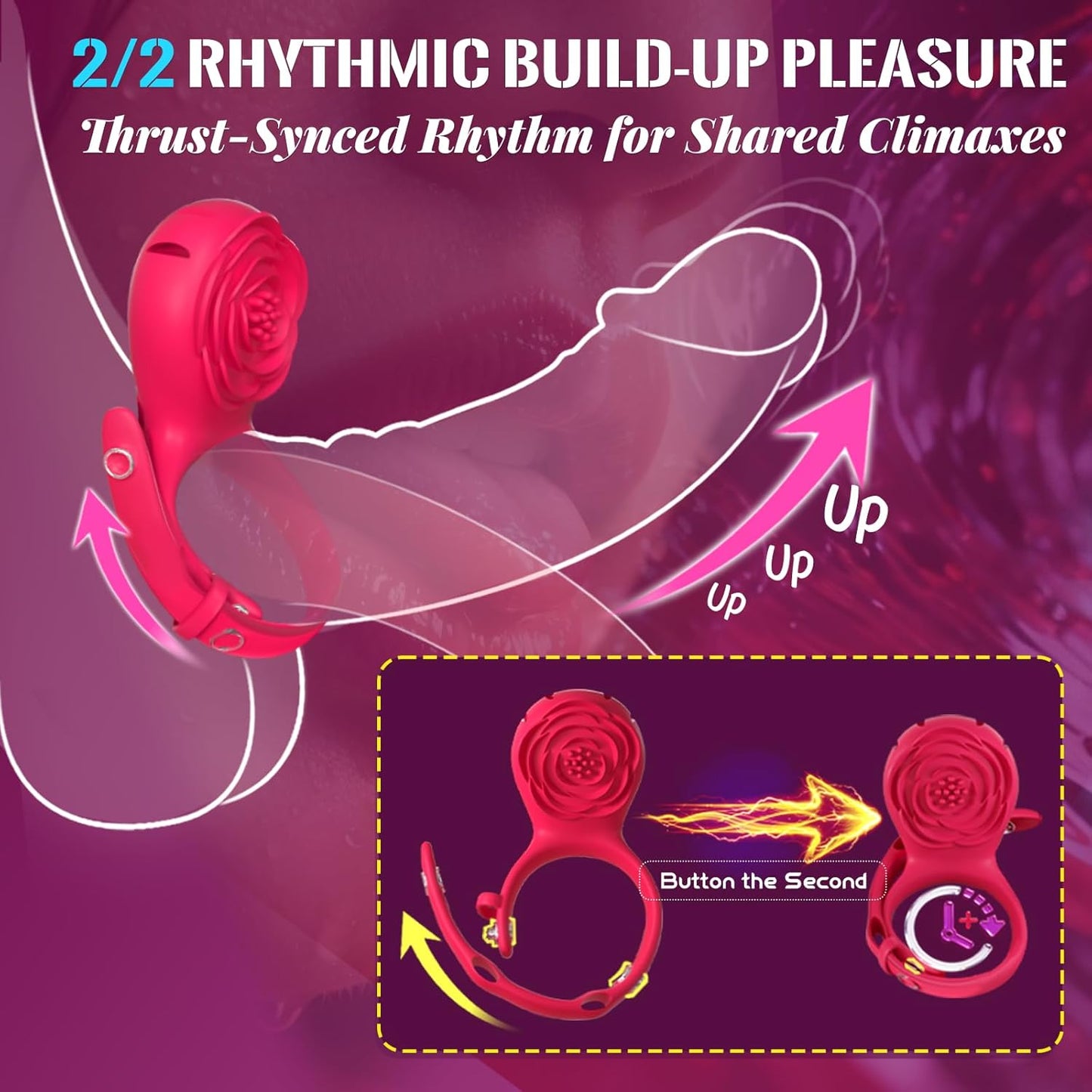 VersaBloom Adjustable Cock Ring Clit Stimulator App Control - SinfulX - Personal Care > Sexual Wellness > Couples Cock Ring