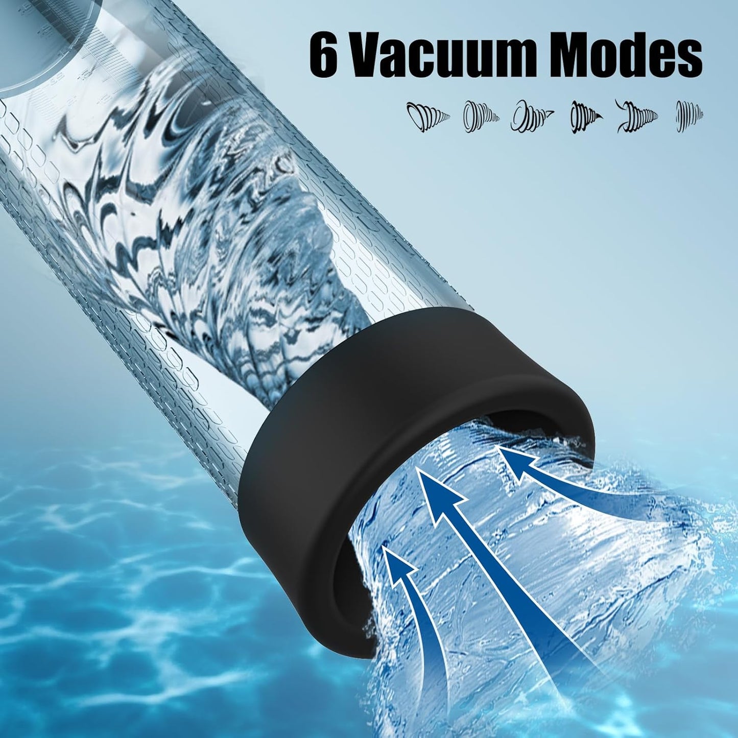 Male Electric Penis Vacuum Pump - Penis Enlargement Extend Pump with 6 Suction Modes, Penis Pump Bigger Longer Stronger Erections, Rechargeable & LED Screen Adult Sex Toys for Men - SinfulX - 