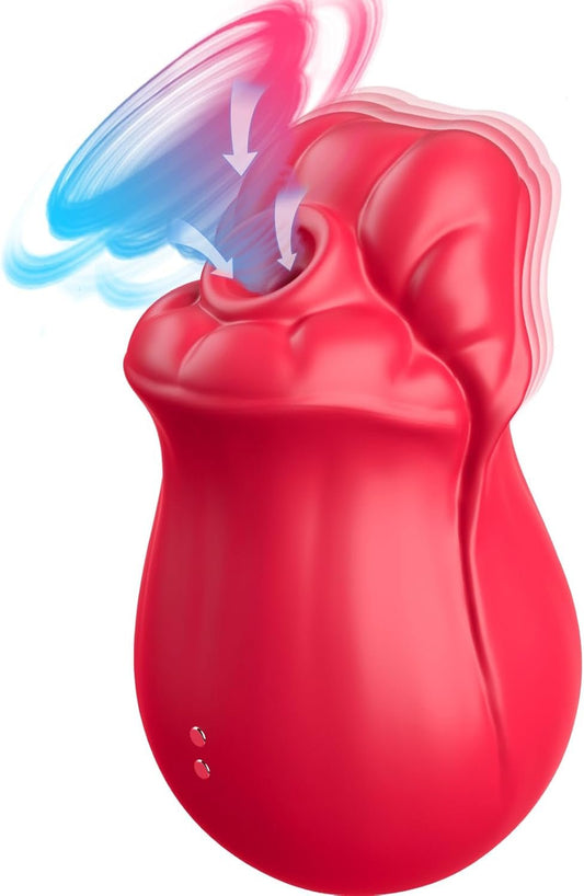 Clitoral Sucking Vibrator Rose Toy - Nipple Pussy Clit Sucker Mouth Oral Vibrators with 9 Suction & 6 Vibrating Modes, Clitoris Stimulator Suction Vibrator Women Sex Toy for Female Couple Pleasure - SinfulX - 