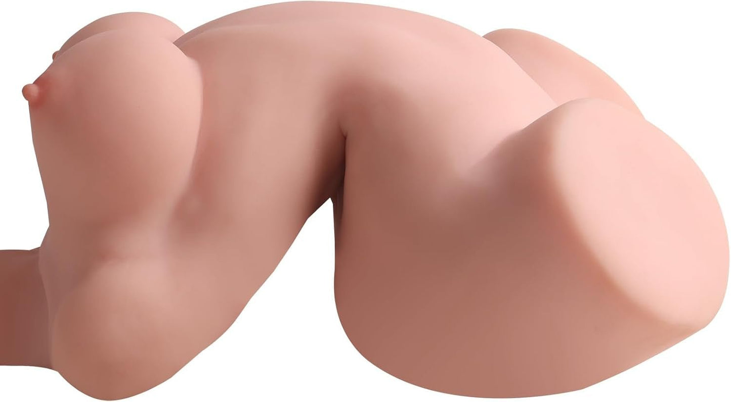 Sex Doll Torso for Men Adult Sex Toys with Pussy Ass Boobs, Muscular Vest Lines for Male Masturbators 3 in 1 Realistic Sex Dolls Toys Female Torso with Breats and 3D Vagina Anus Love Doll - Flesh XQ - SinfulX - 