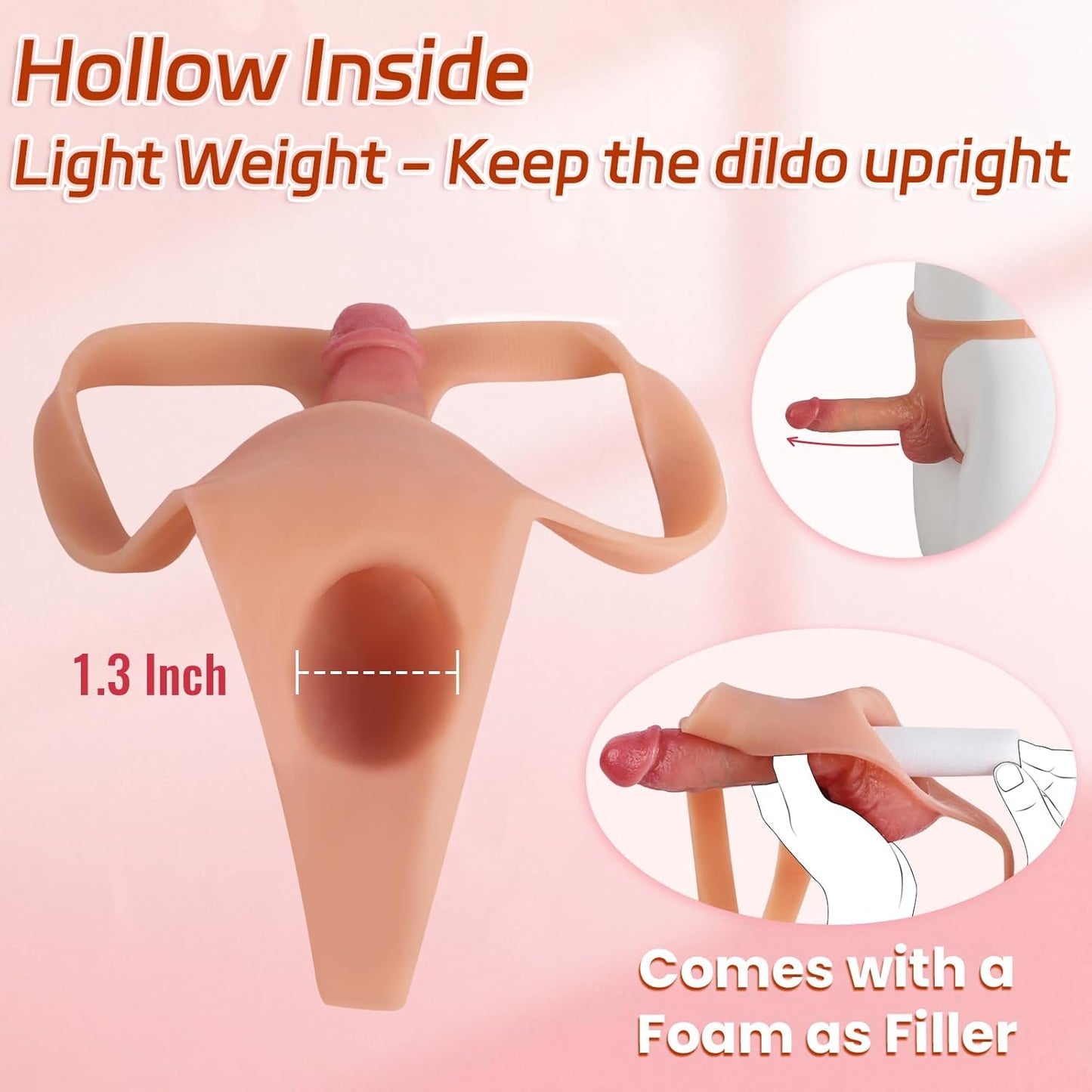 Strap on Dildo Strapon Strap on Harness Lesbian Sex Toys Hollow Dildo Panties Strapon Harness Strapless Dildo Silicone Wearable Dildos High Elasticity Sex Toys for Couples Women - SinfulX - 