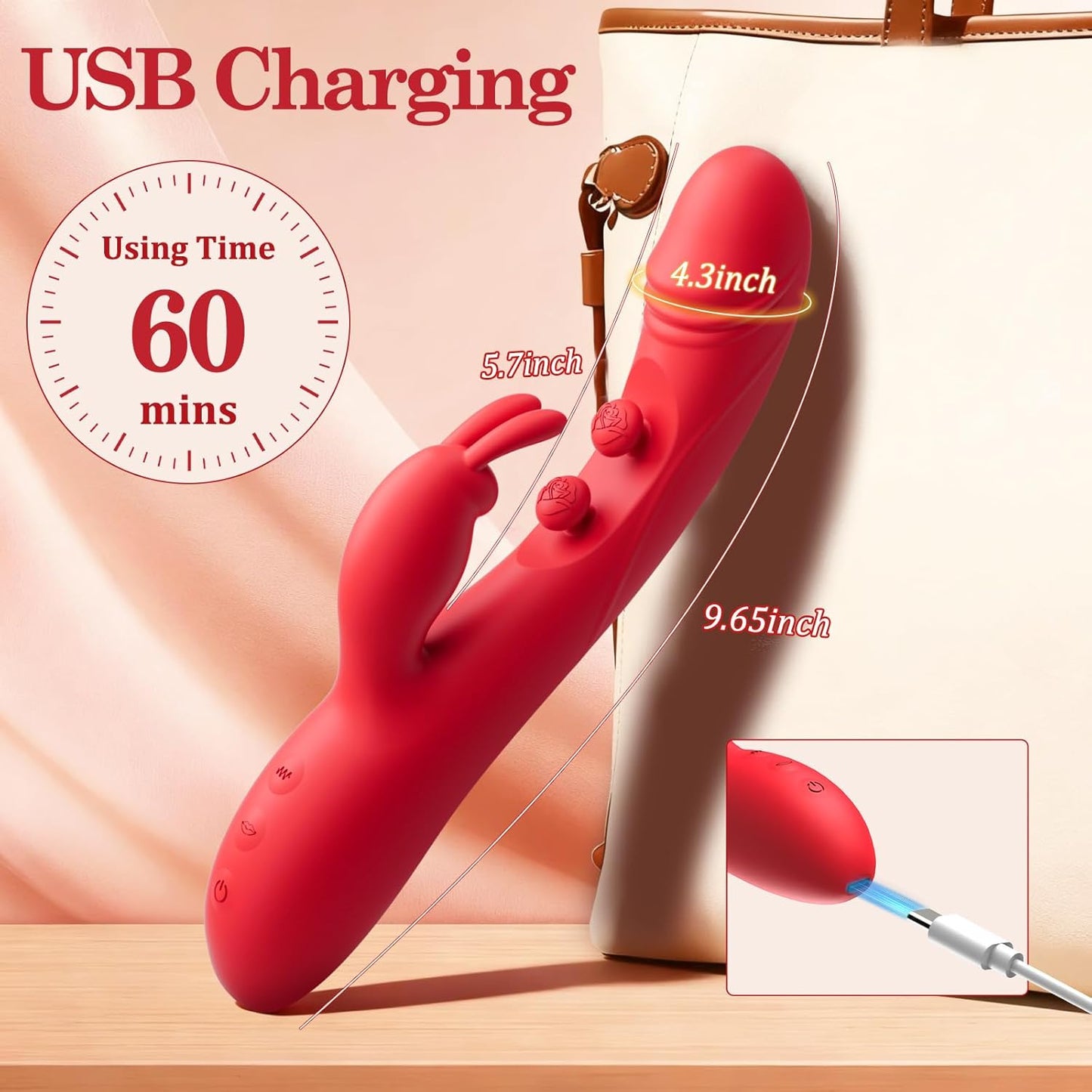 Vibrator Dildo Adult Sex Toys - G Spot Vibrator with 7 Flapping Modes, Women Sex Toys with 16 Vibrating Modes, Female Sex Toy for Clitoral Nipple Sex Stimulation, Rabbit Vibrator for Couples - SinfulX - 