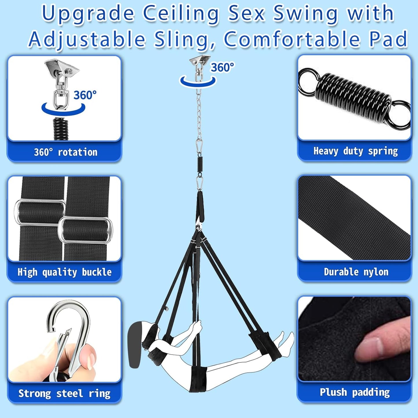 TitanOrbit 360° Ceiling Sex Swing 1000lb - SinfulX - 