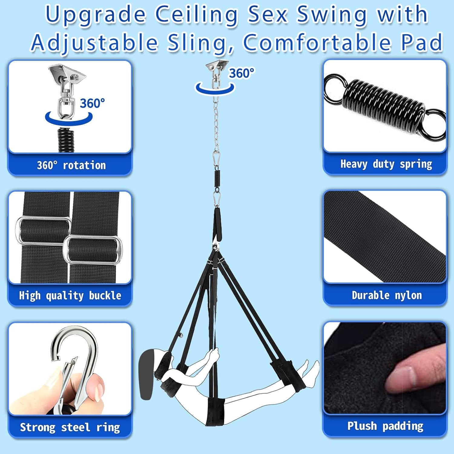TitanOrbit 360° Ceiling Sex Swing 1000lb - SinfulX - 