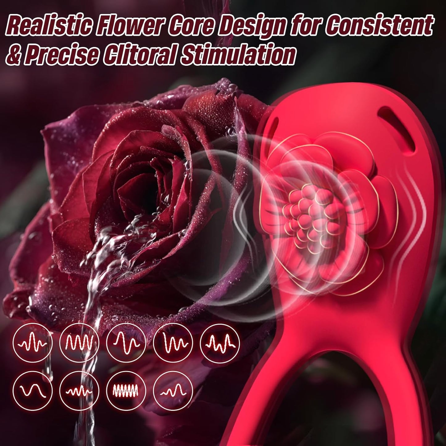 Couples Rose APP Remote Control Wearable Vibrator, Couples Women Men Adult Sex Toys Games, Clitoral Panty Vibrator Vibrating Cock Ring for Hands-Free,  BDSM Clitoral Stimulator Female Sex Toys